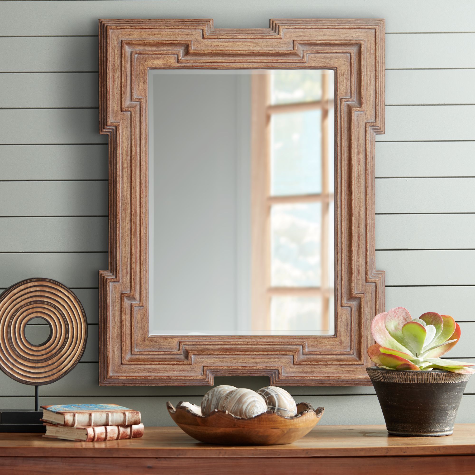 Jackson Wood 35 3/4" x 46" Rectangular Wall Mirror