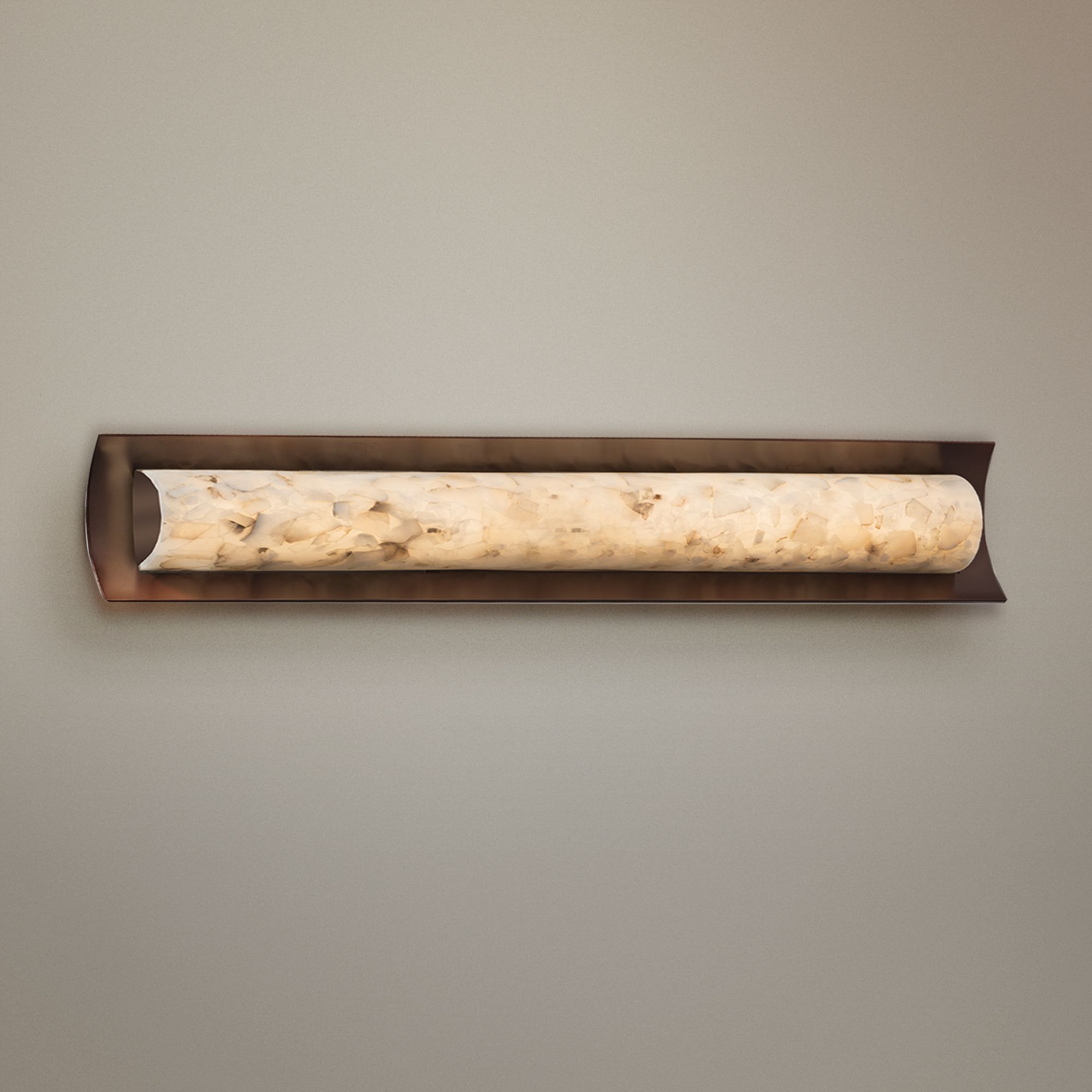 Alabaster Rocks! Lineate 30"W Dark Bronze LED Bath Light
