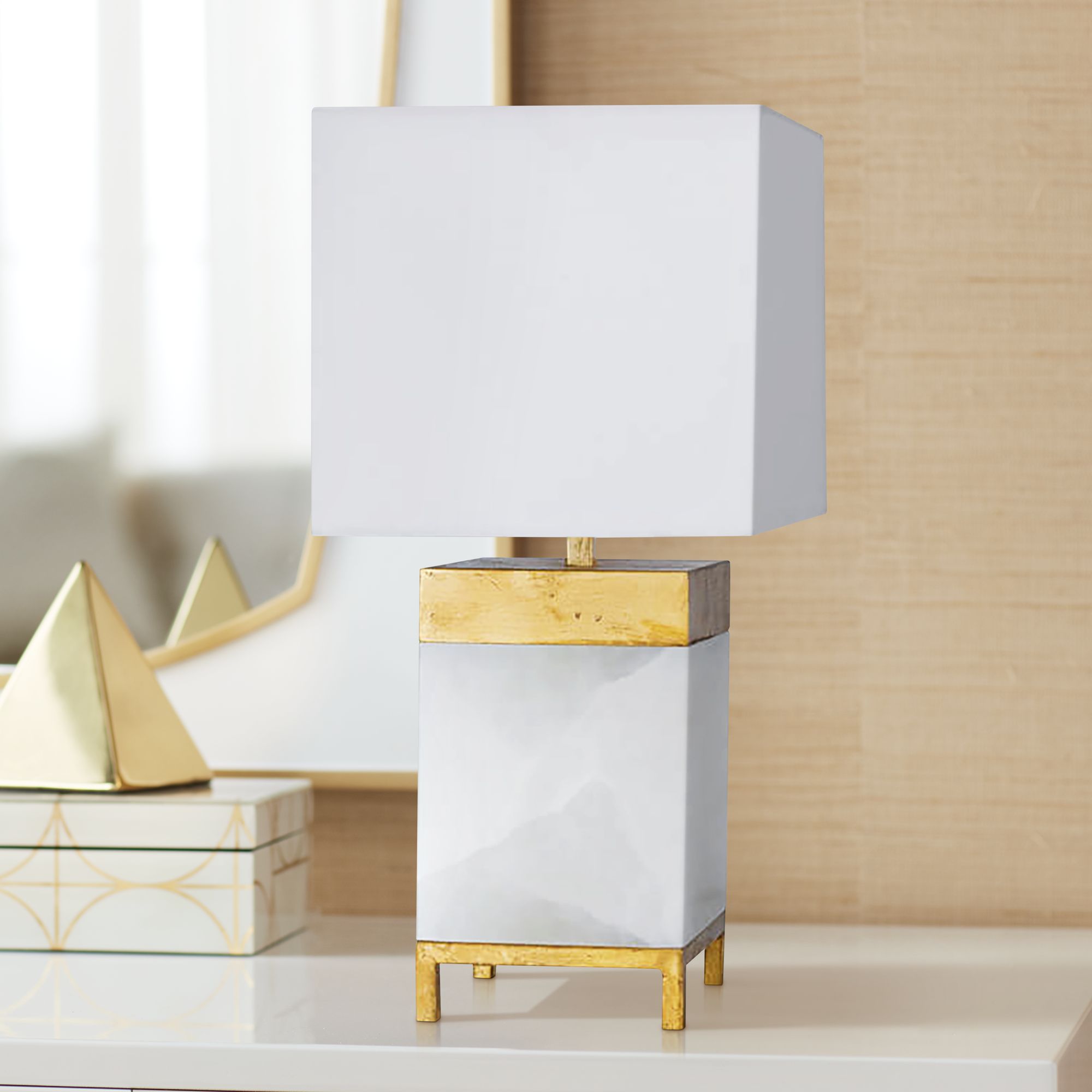 Jillian 16" High Alabaster Accent Table Lamp
