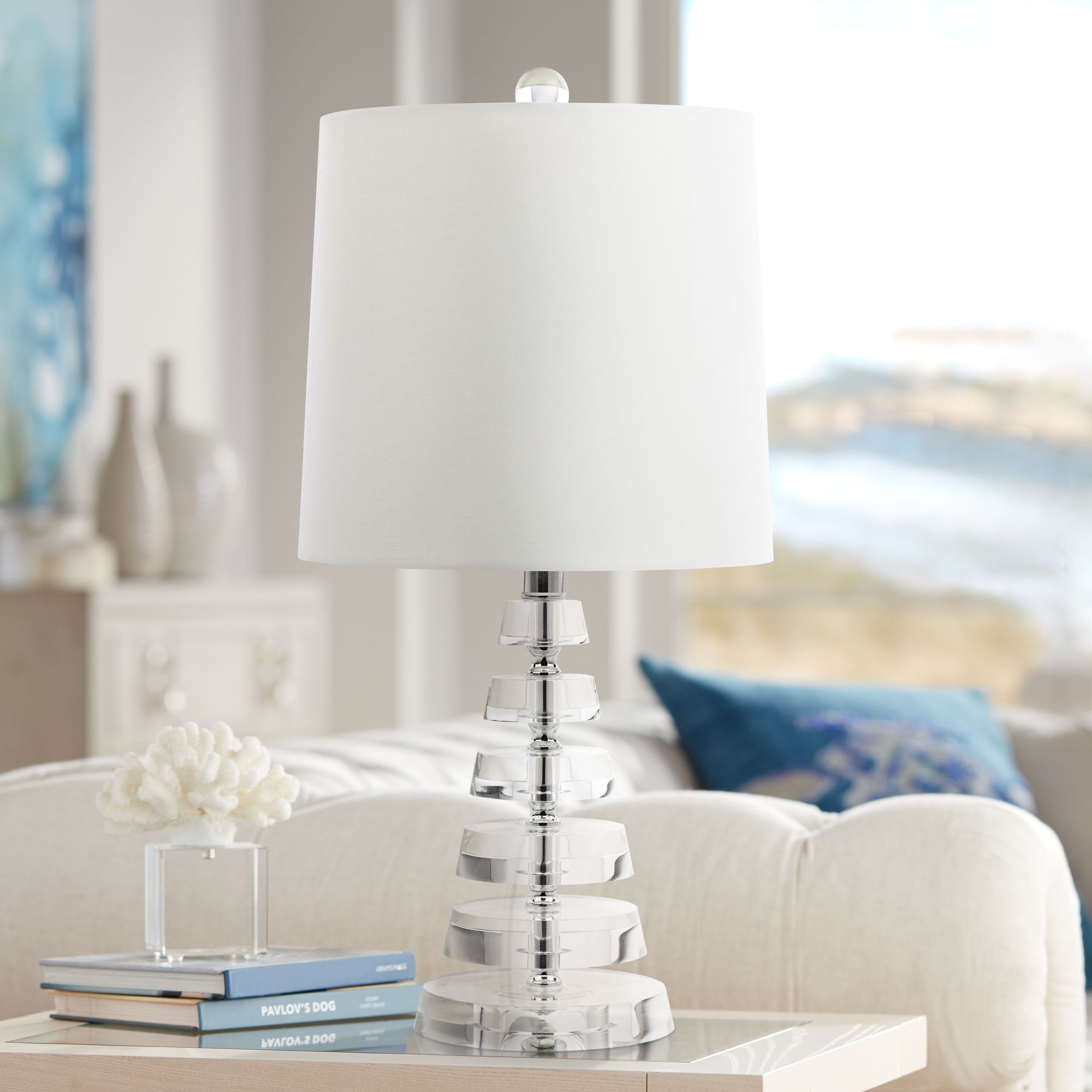 Cunha 19 1/4"H Flat Stacked Crystal Discs Accent Table Lamp