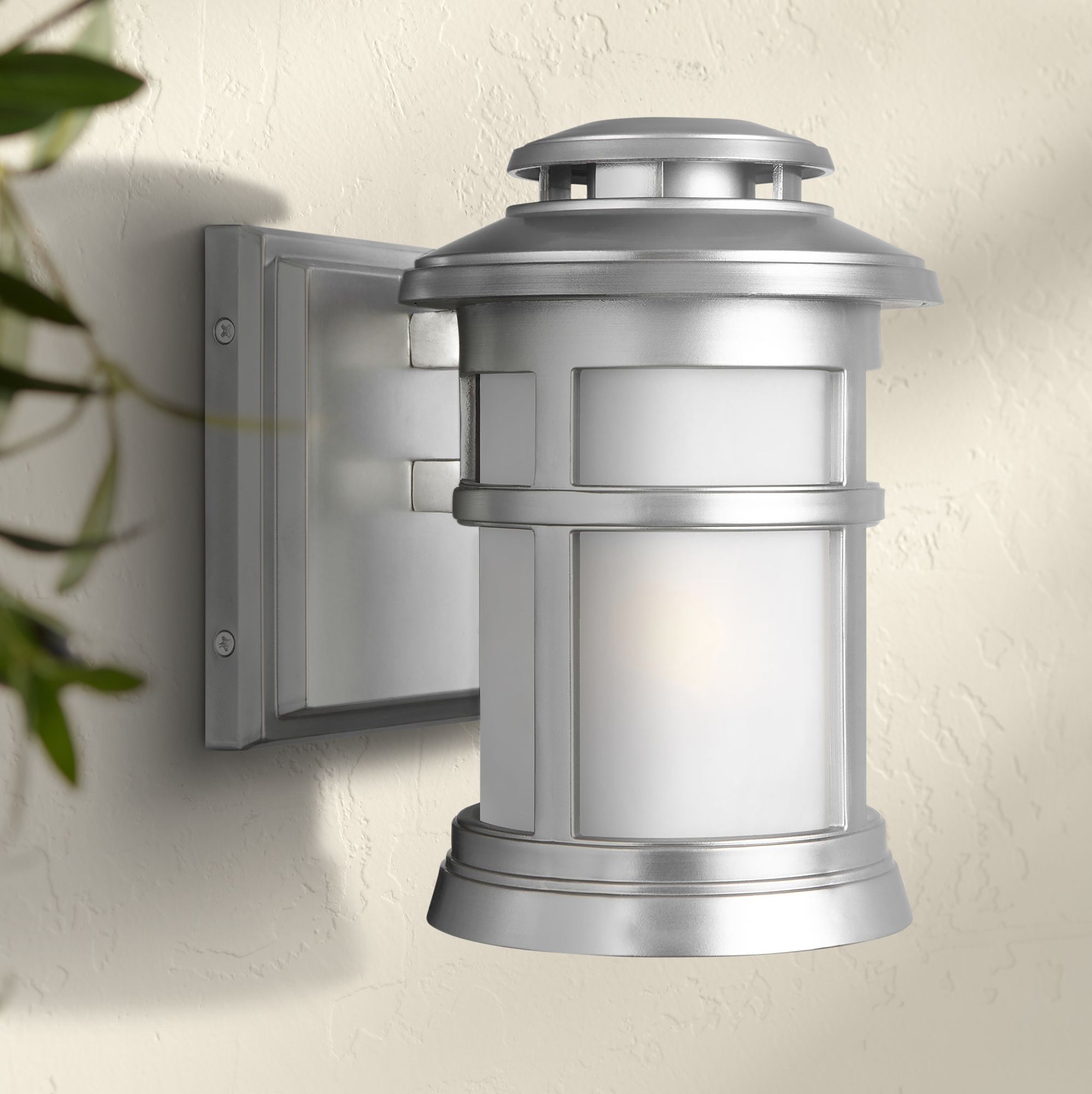Feiss Newport 9"H Painted Brushed Steel Outdoor Wall Light