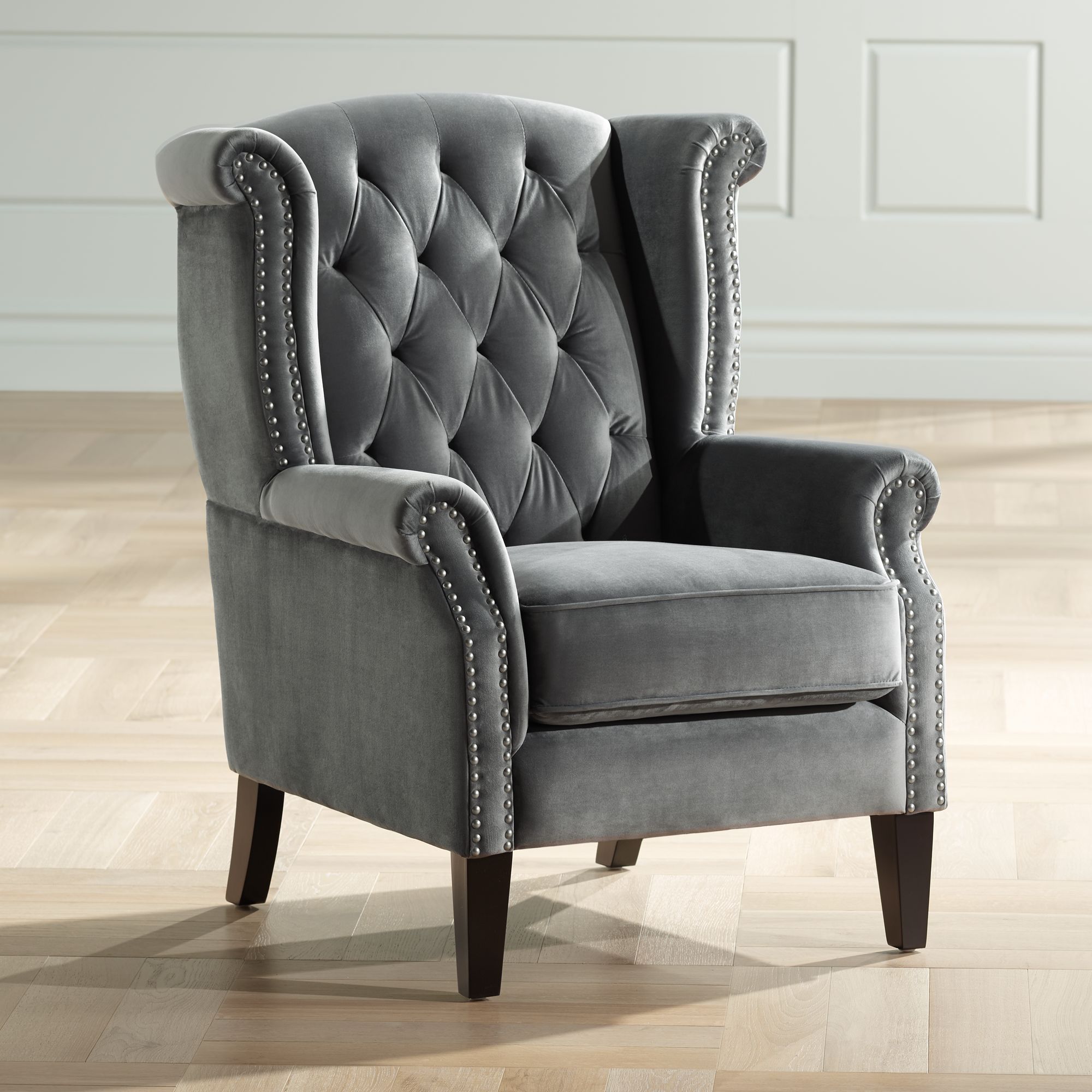 gray armchair