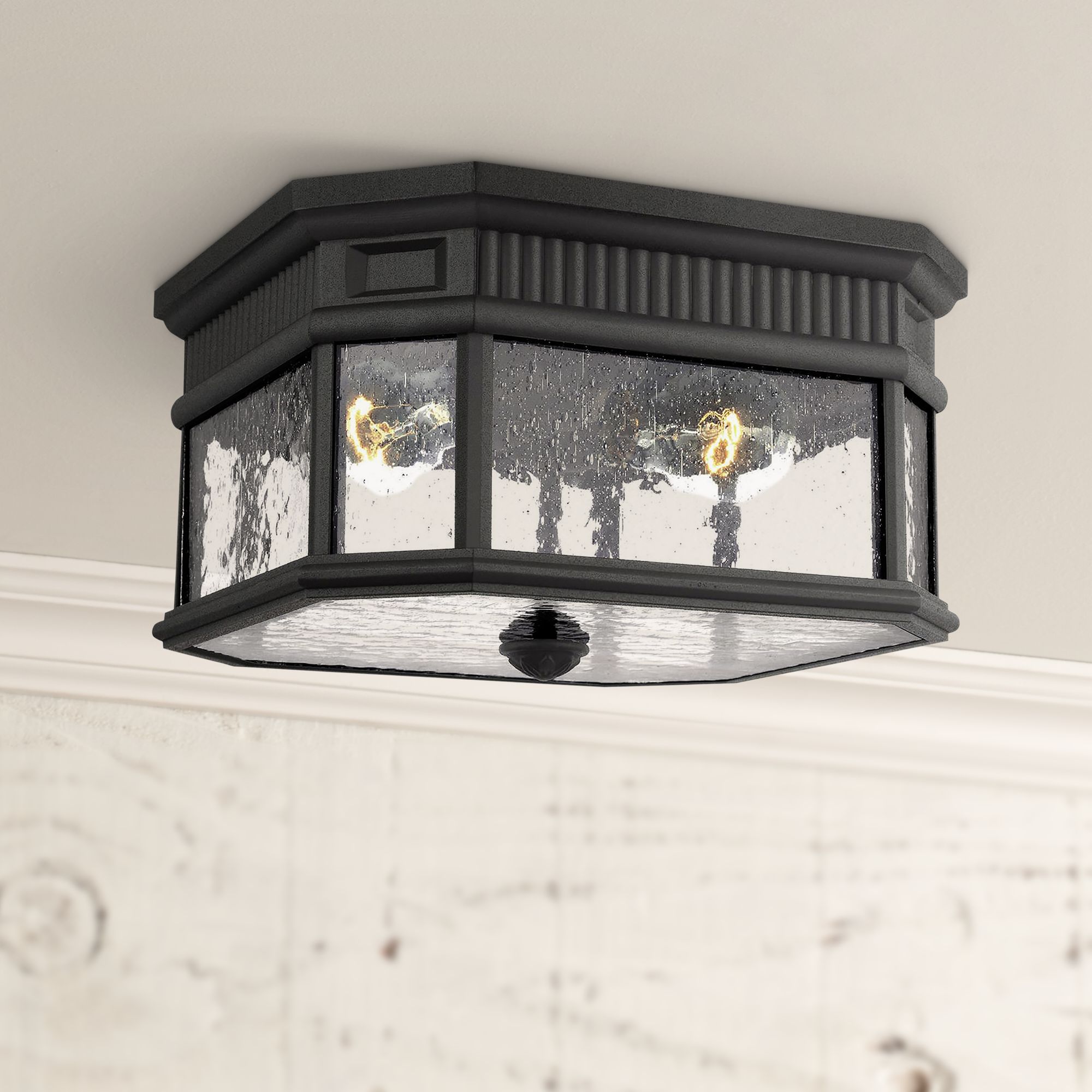 Feiss Cotswold Lane 11 1/2" Wide Black Outdoor Ceiling Light