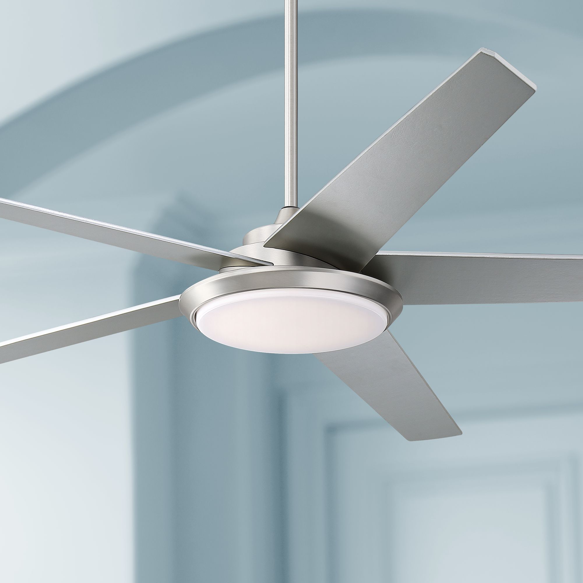 70 Casa Como Brushed Nickel Led Ceiling Fan 37y00 Lamps Plus