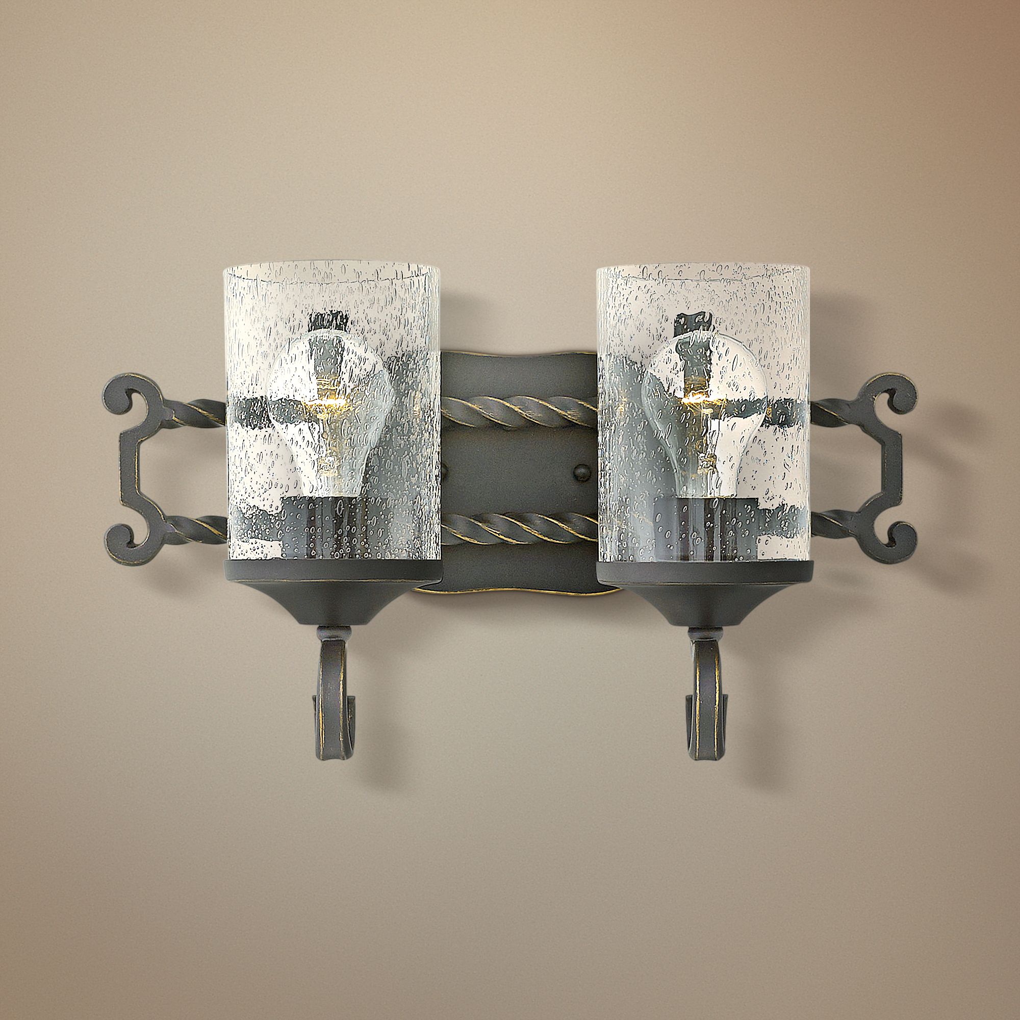 Hinkley Casa 9 1/4" High Olde Black 2-Light Wall Sconce