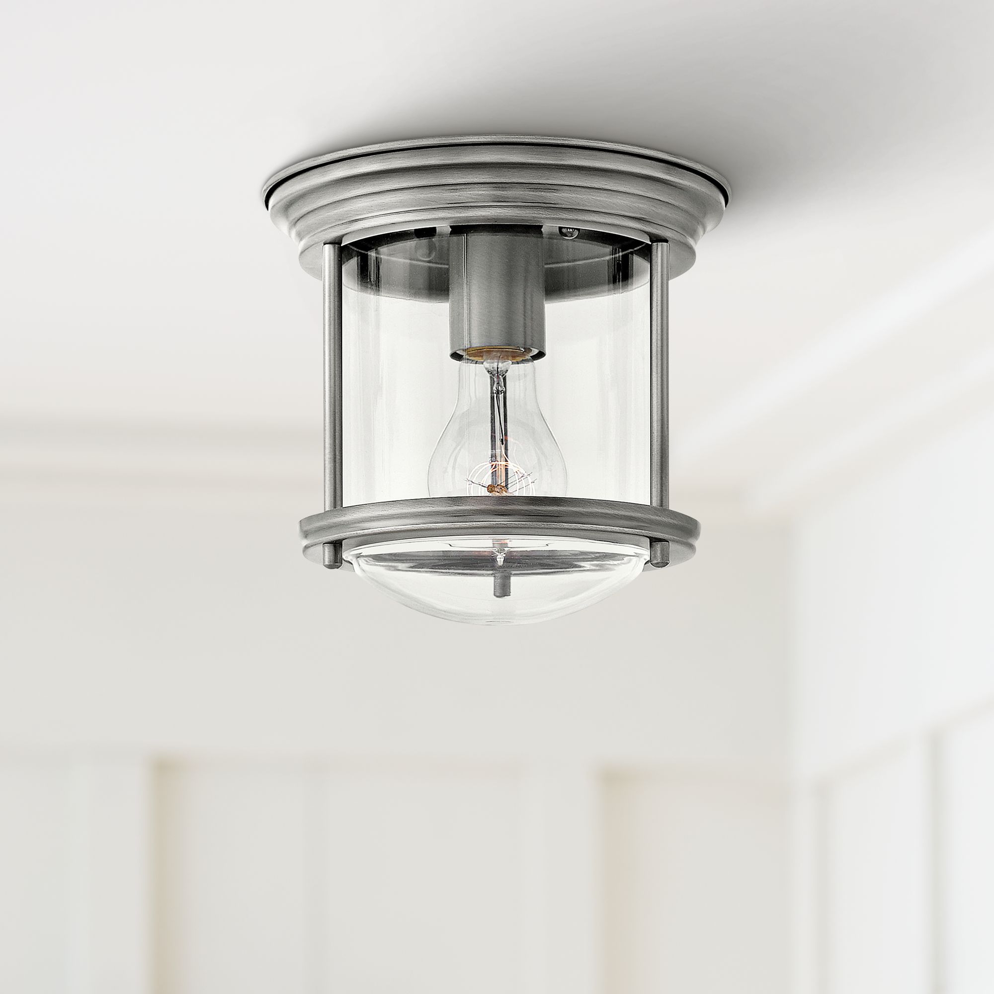 Hinkley Hadley 7 3/4" Wide Antique Nickel Ceiling Light