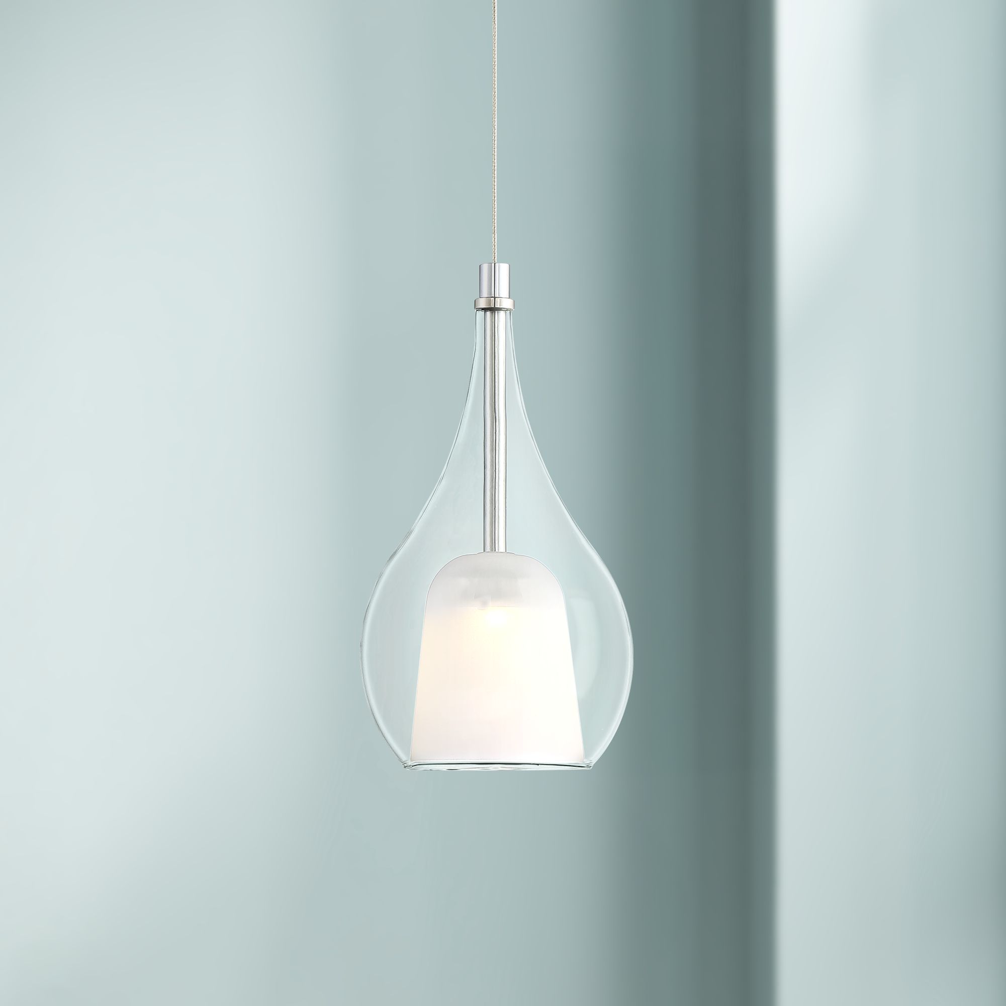 Tribbi 5 1/2" Wide Chrome and Clear Glass LED Mini Pendant