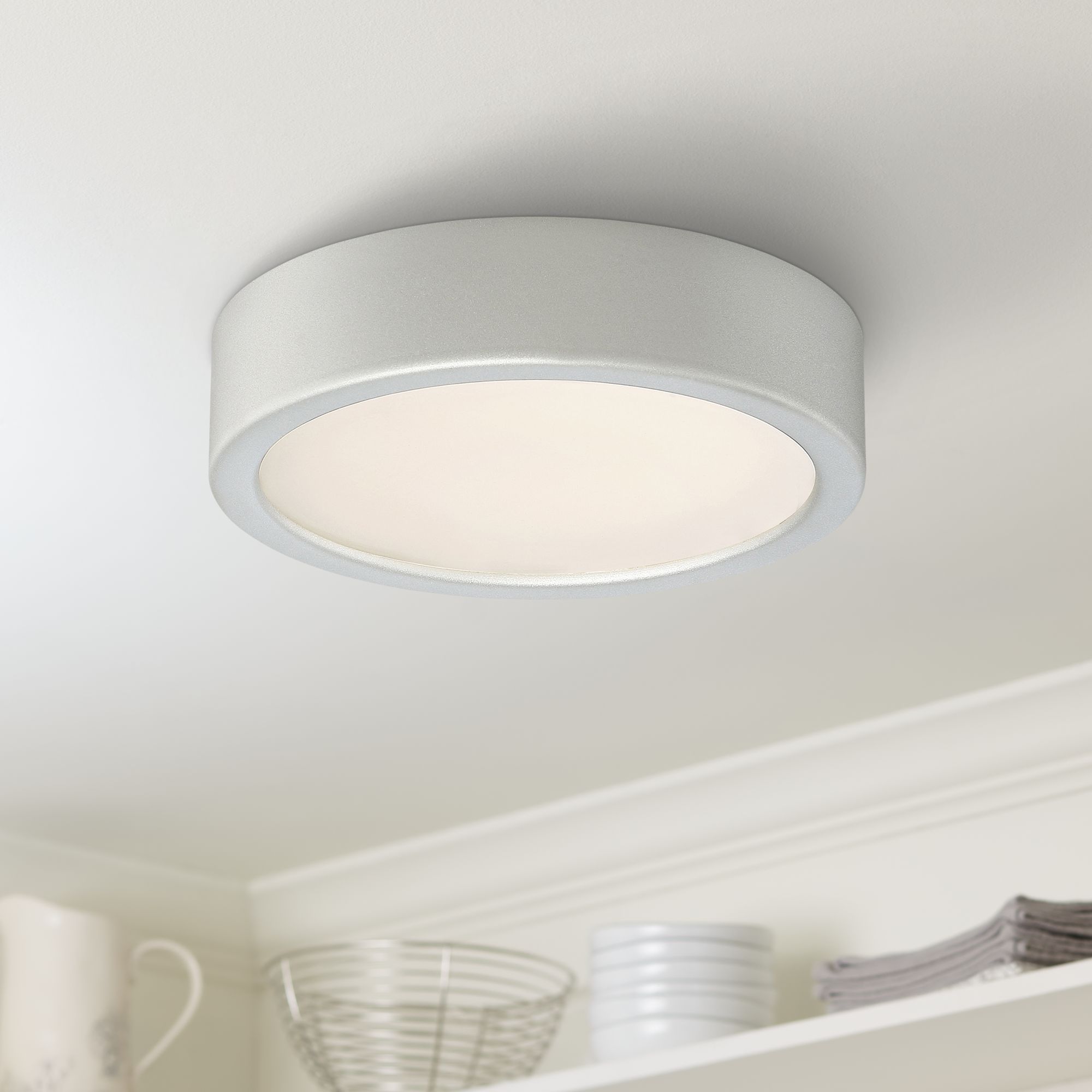 George Kovacs Puzo 6" Wide Silver LED Ceiling Light