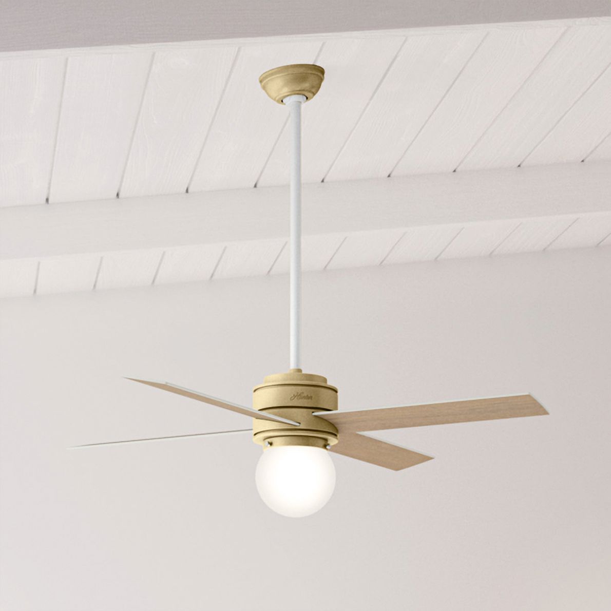 52" Hunter Hepburn Brass LED Ceiling Fan