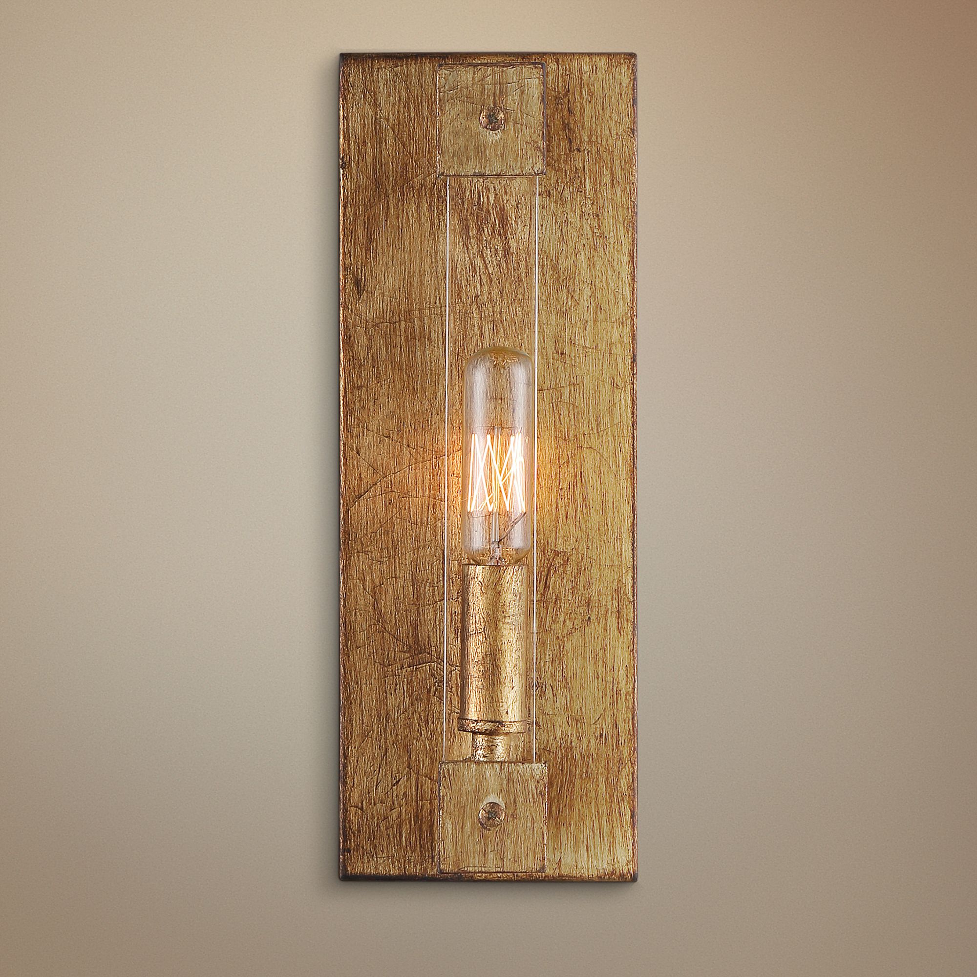 Varaluz Halcyon 11" High Antiqued Gold Leaf Wall Sconce