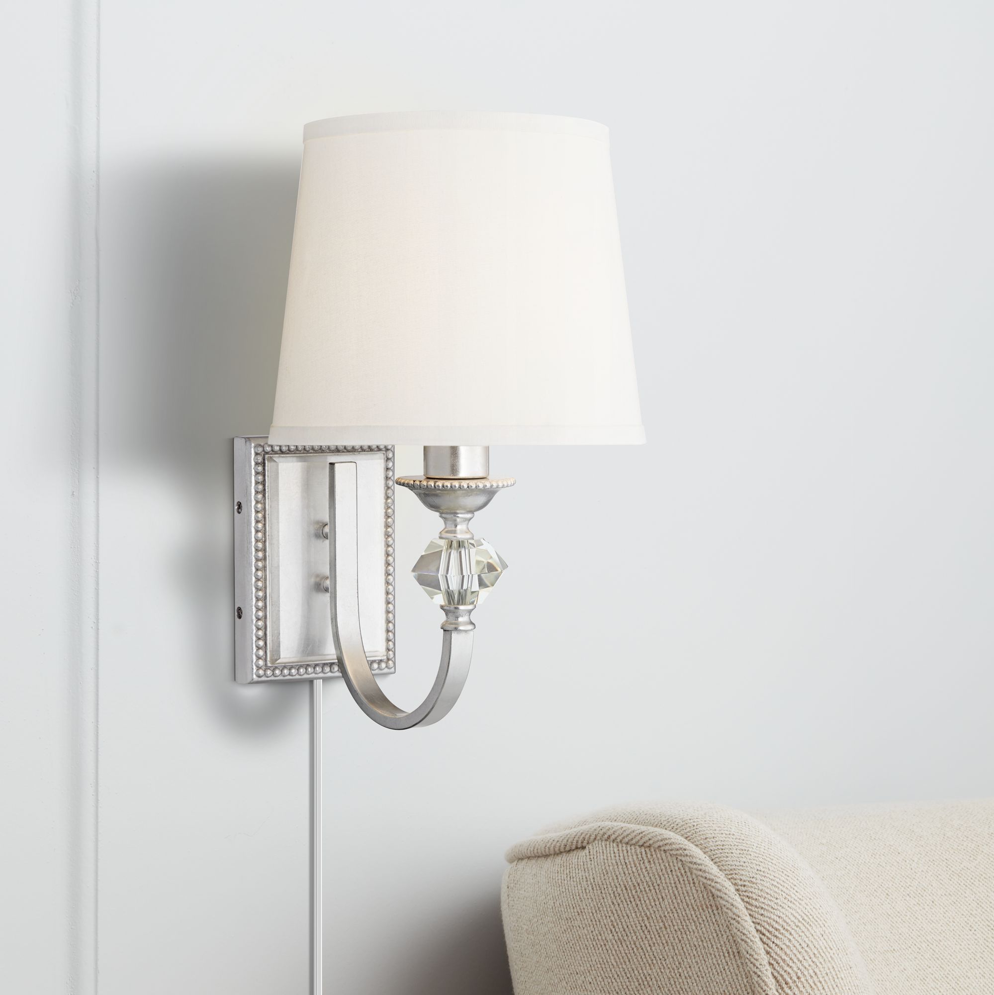 Possini Euro Galloway Silver Leaf Pin-Up Wall Lamp