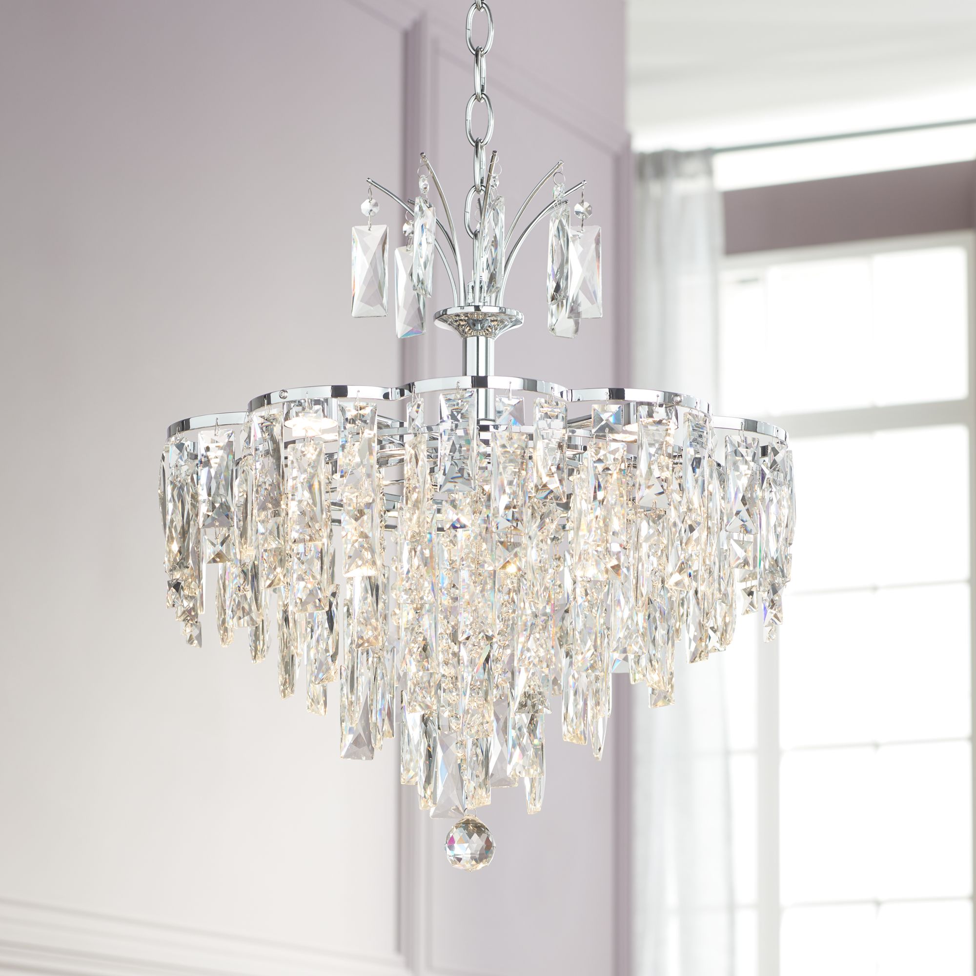 Villette 20 1/4" Wide Chrome and Crystal LED Pendant Light