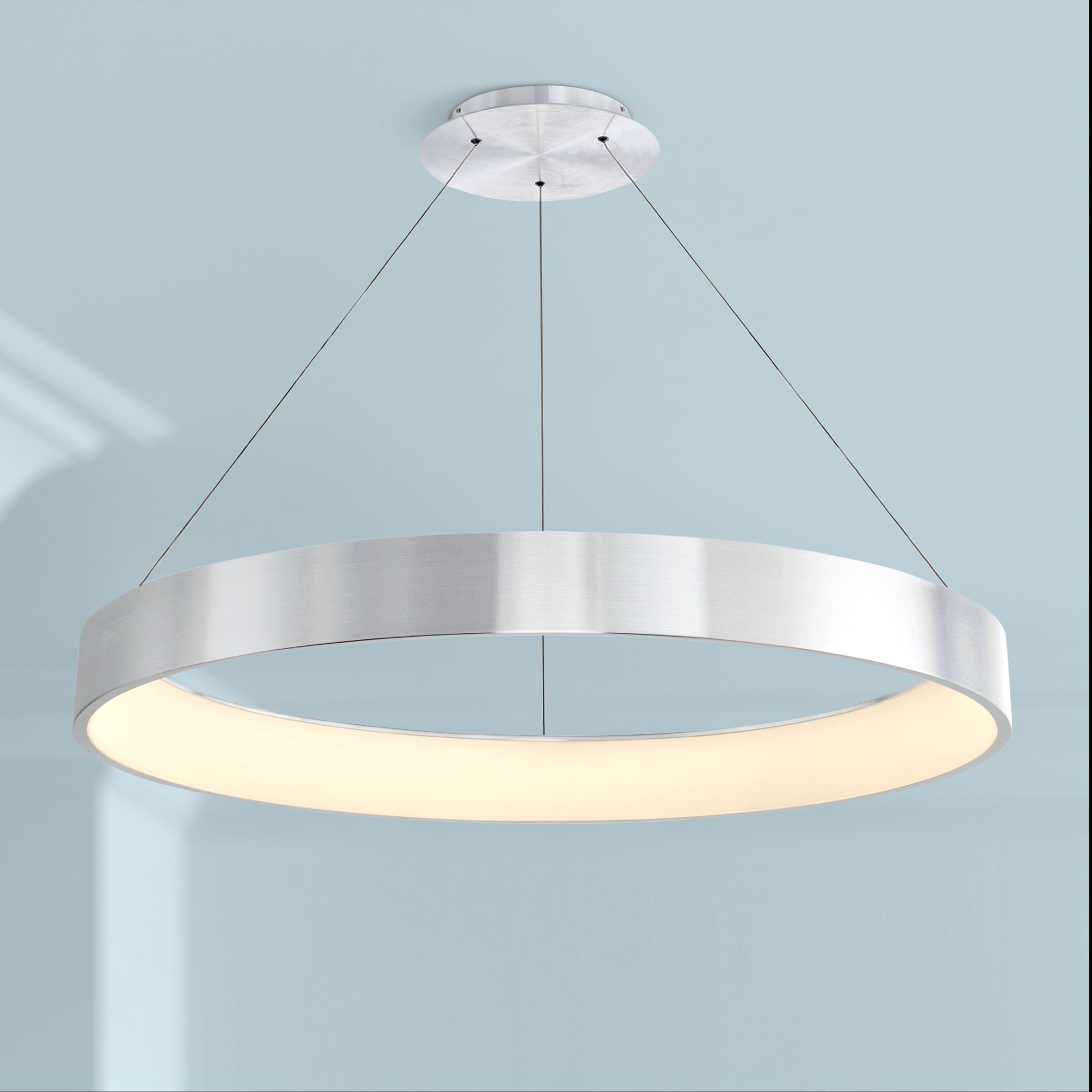dweLED Corso 43" Wide Brushed Aluminum LED Pendant Light