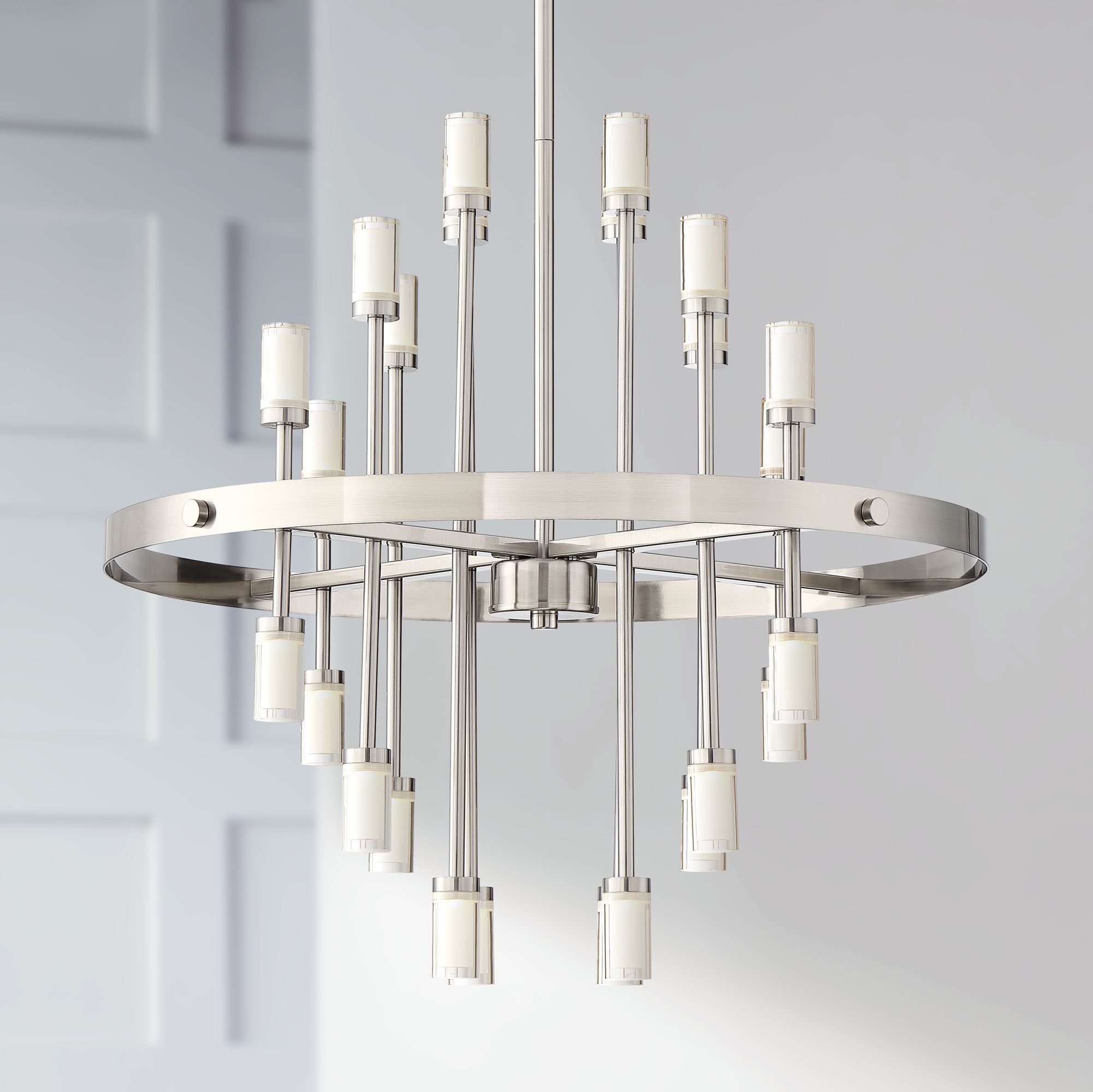 Glenrose 26"W Brushed Nickel 24-Light LED Pendant Light
