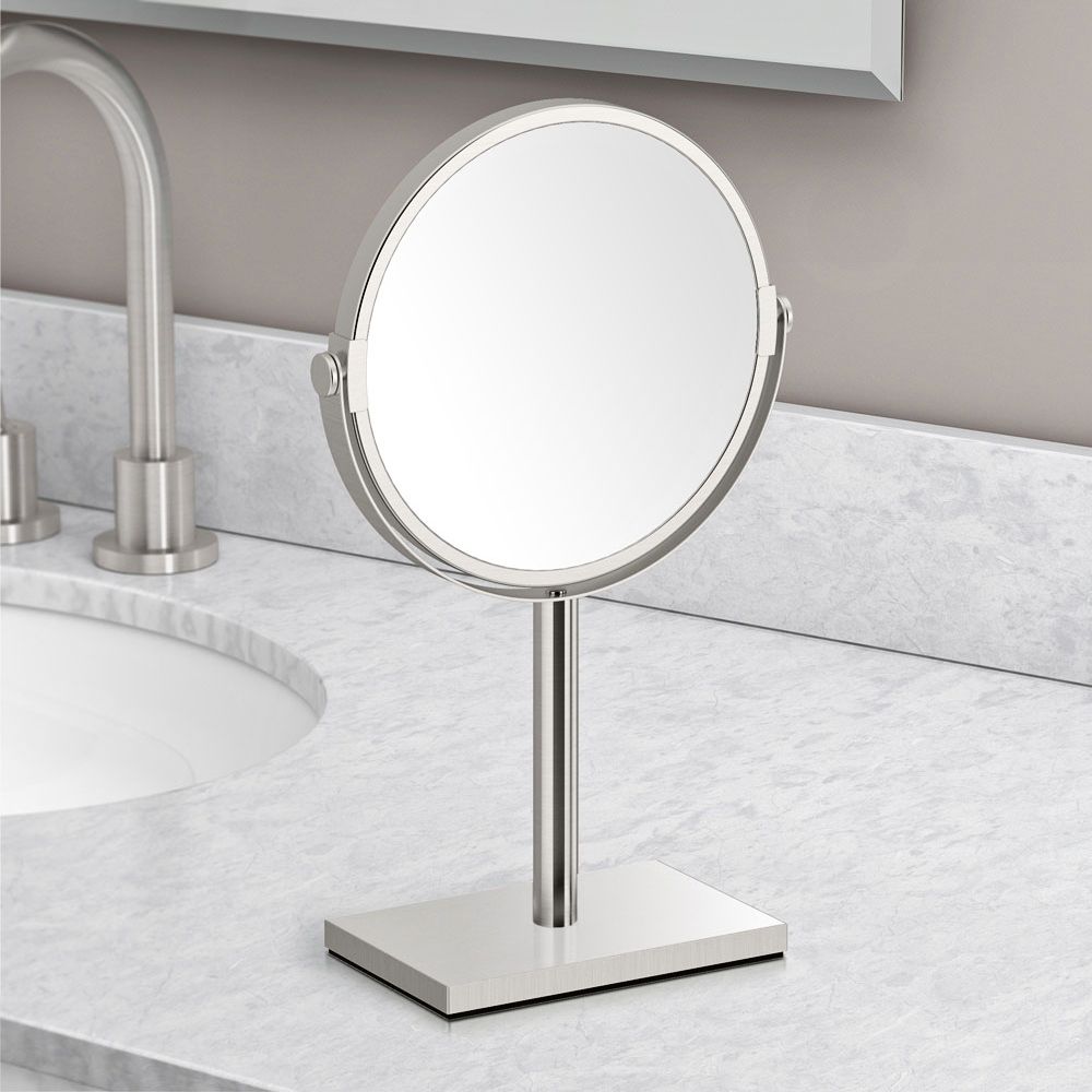 Gatco Latitude III Satin Nickel Countertop Makeup Mirror