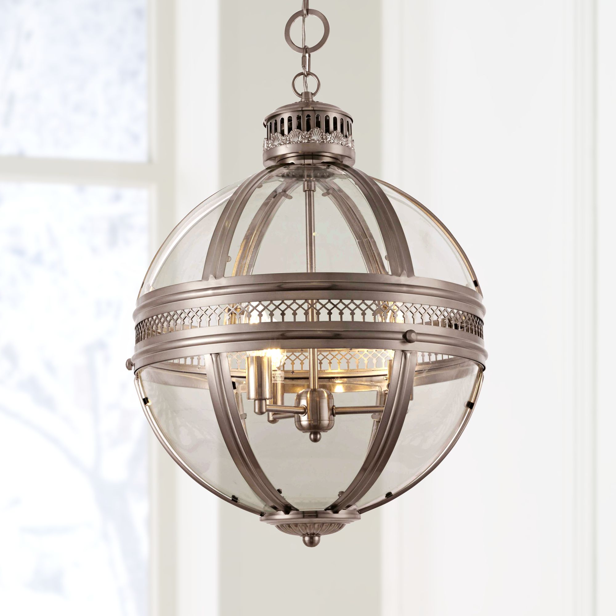 Casanova 18" Wide Satin Nickel 3-Light Pendant
