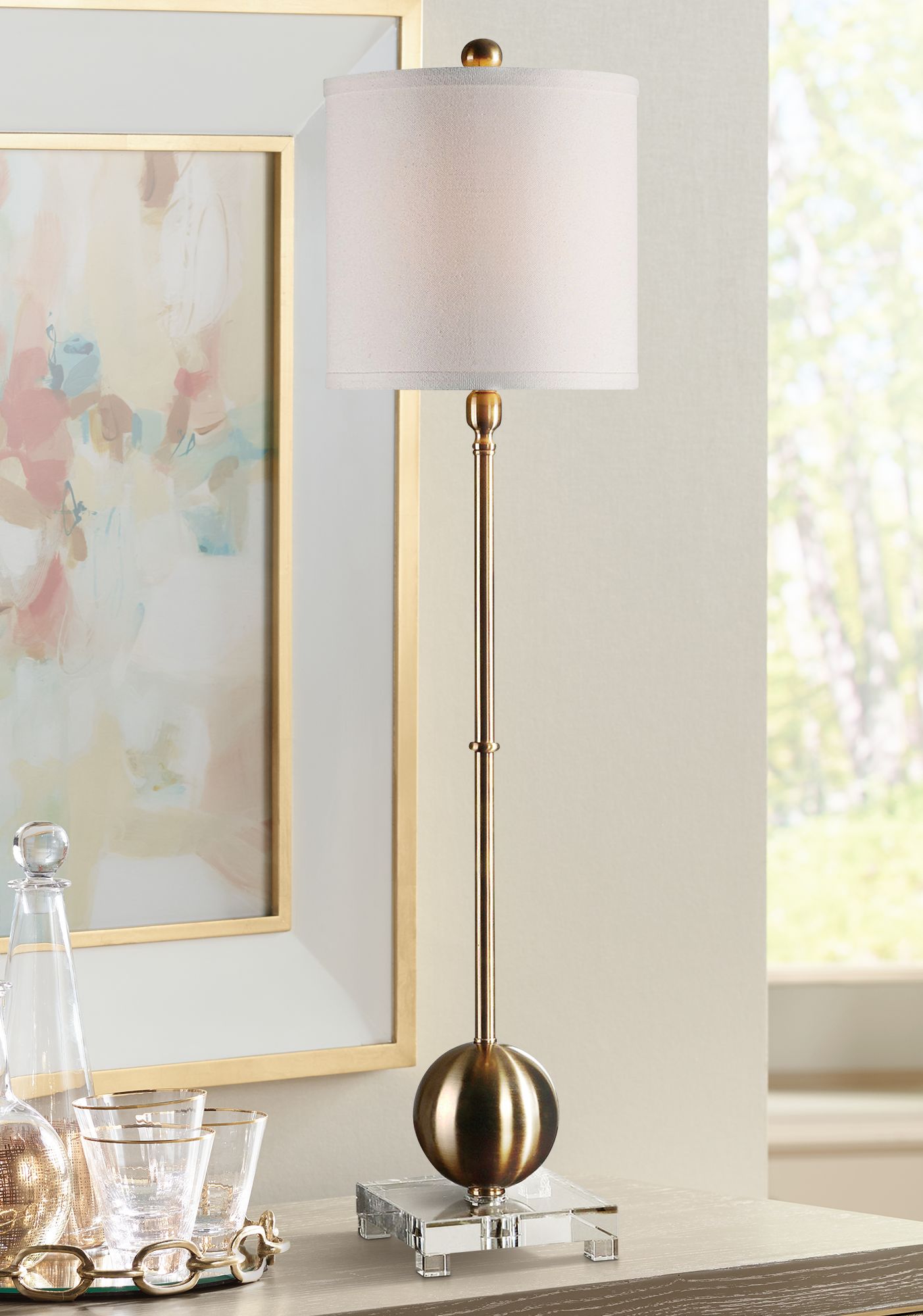Uttermost Laton Brass And Crystal Table Lamp