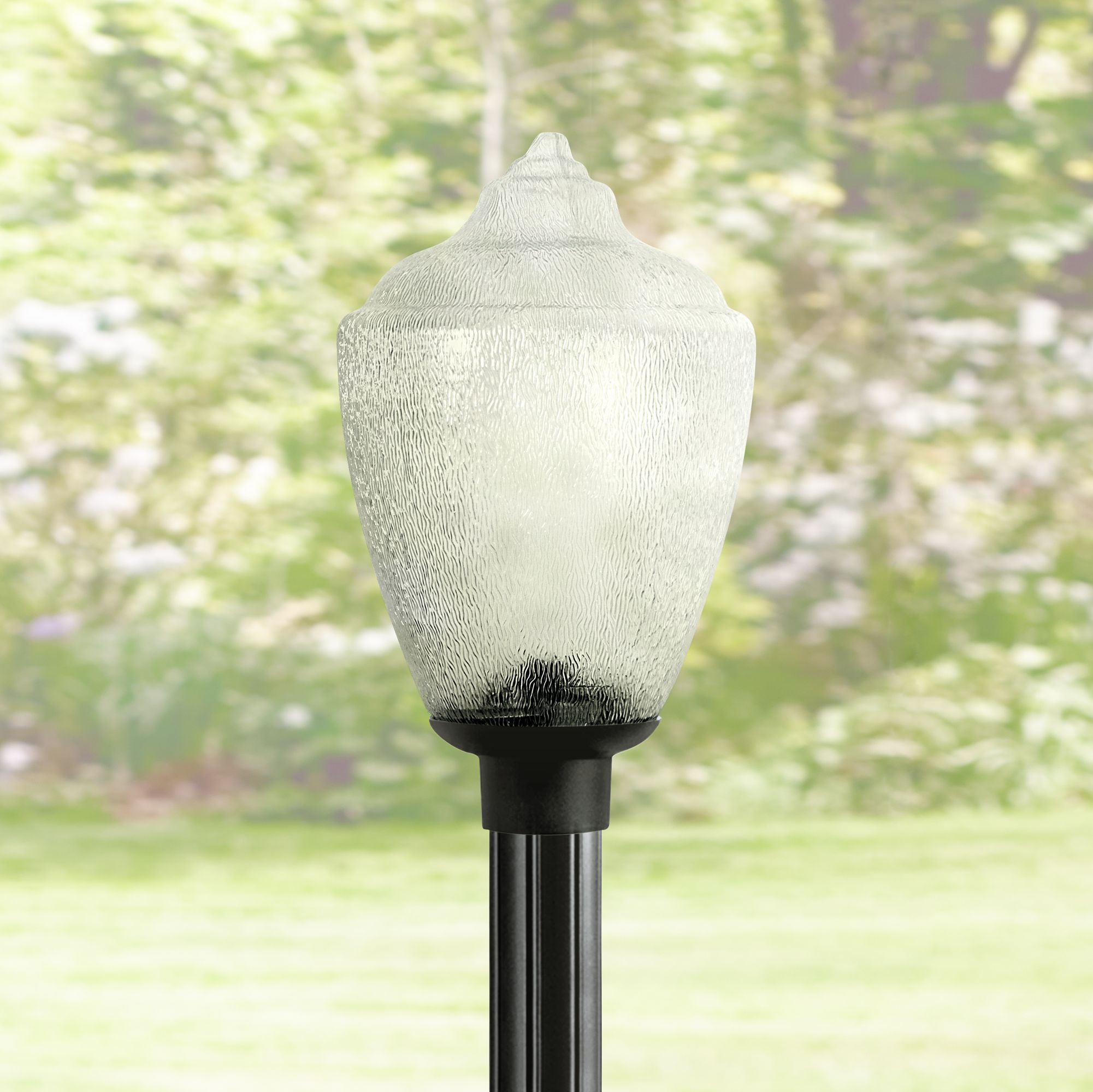 Globe and Acorn 19" High Black Outdoor Post Light 3D317 Lamps Plus