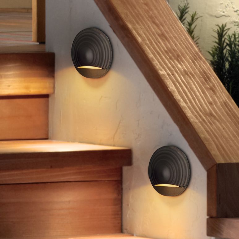 Hinkley Bronze Round Eyebrow 12 Volt LED Deck Light