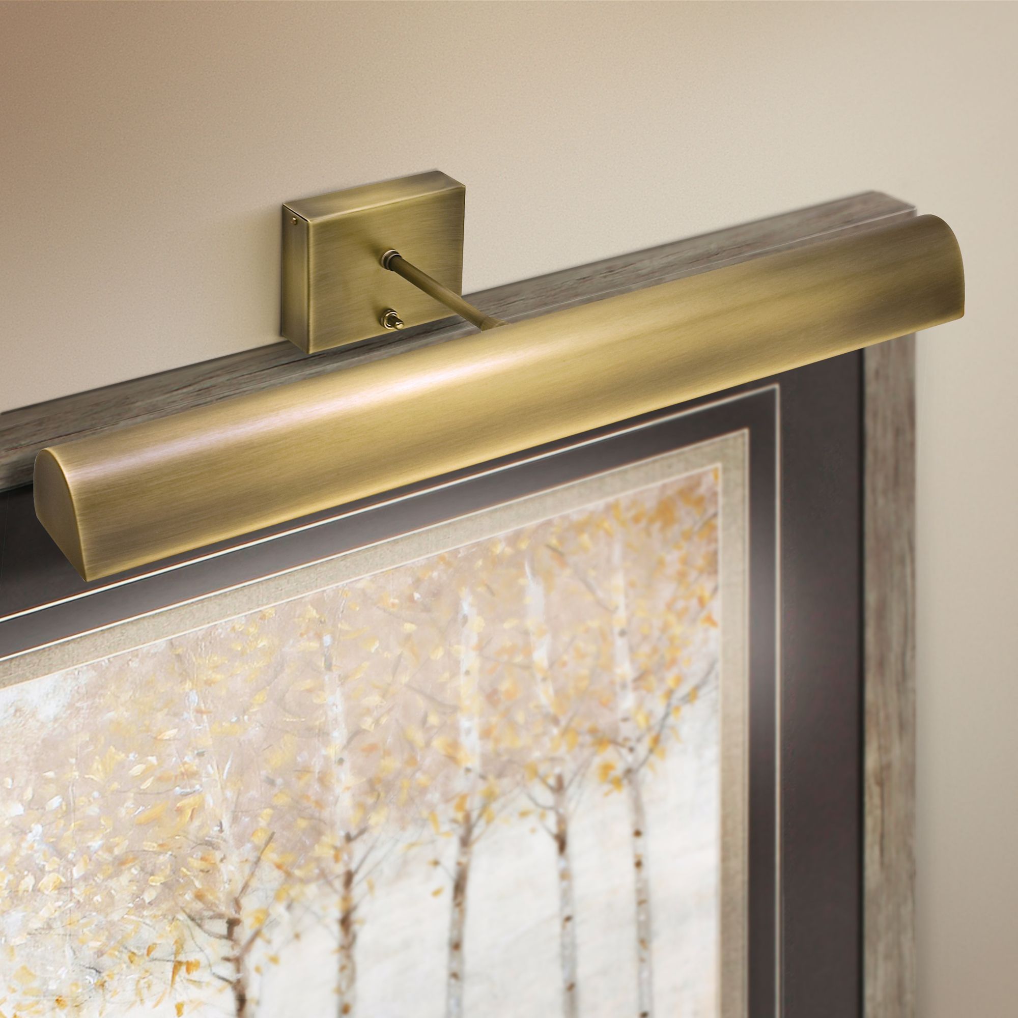 Classic Traditional 24" Wide Brass Battery LED Picture Light