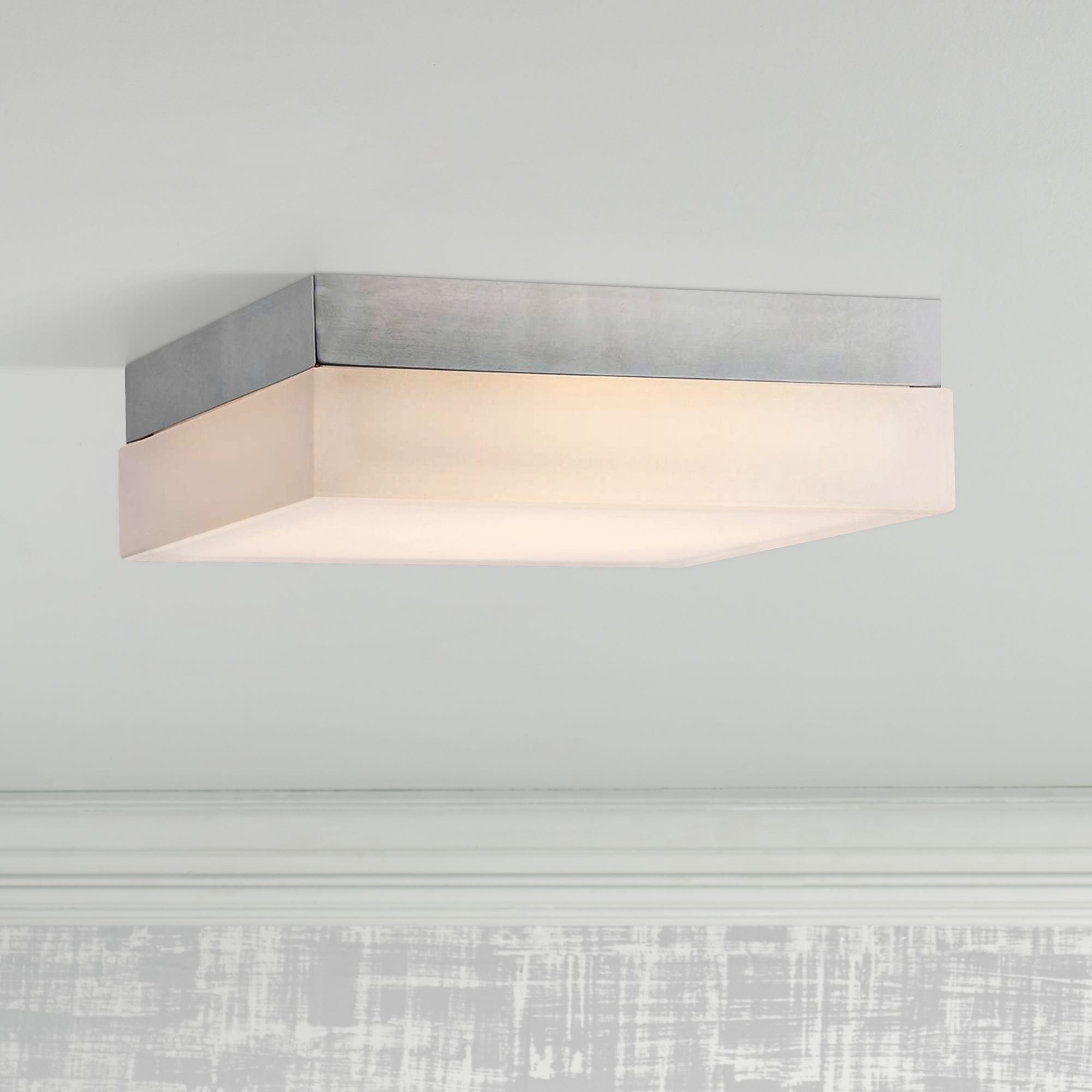 Dweled Dice 9 Wide Chrome Square Led Ceiling Light