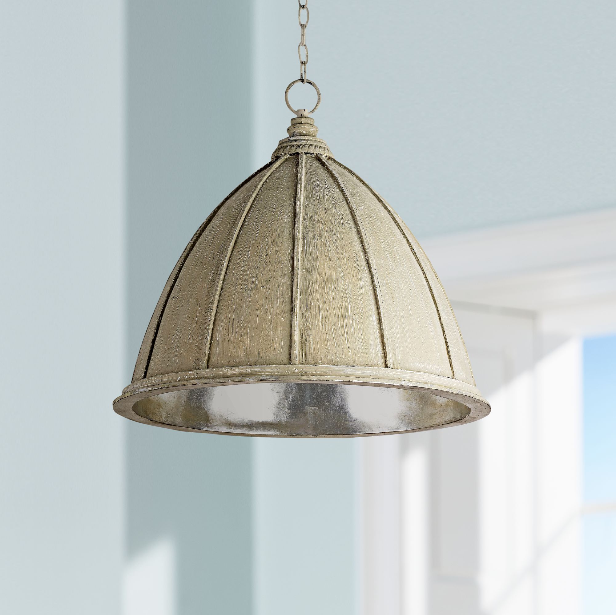 Currey and Company Fenchurch 23" Wide Oyster Pendant