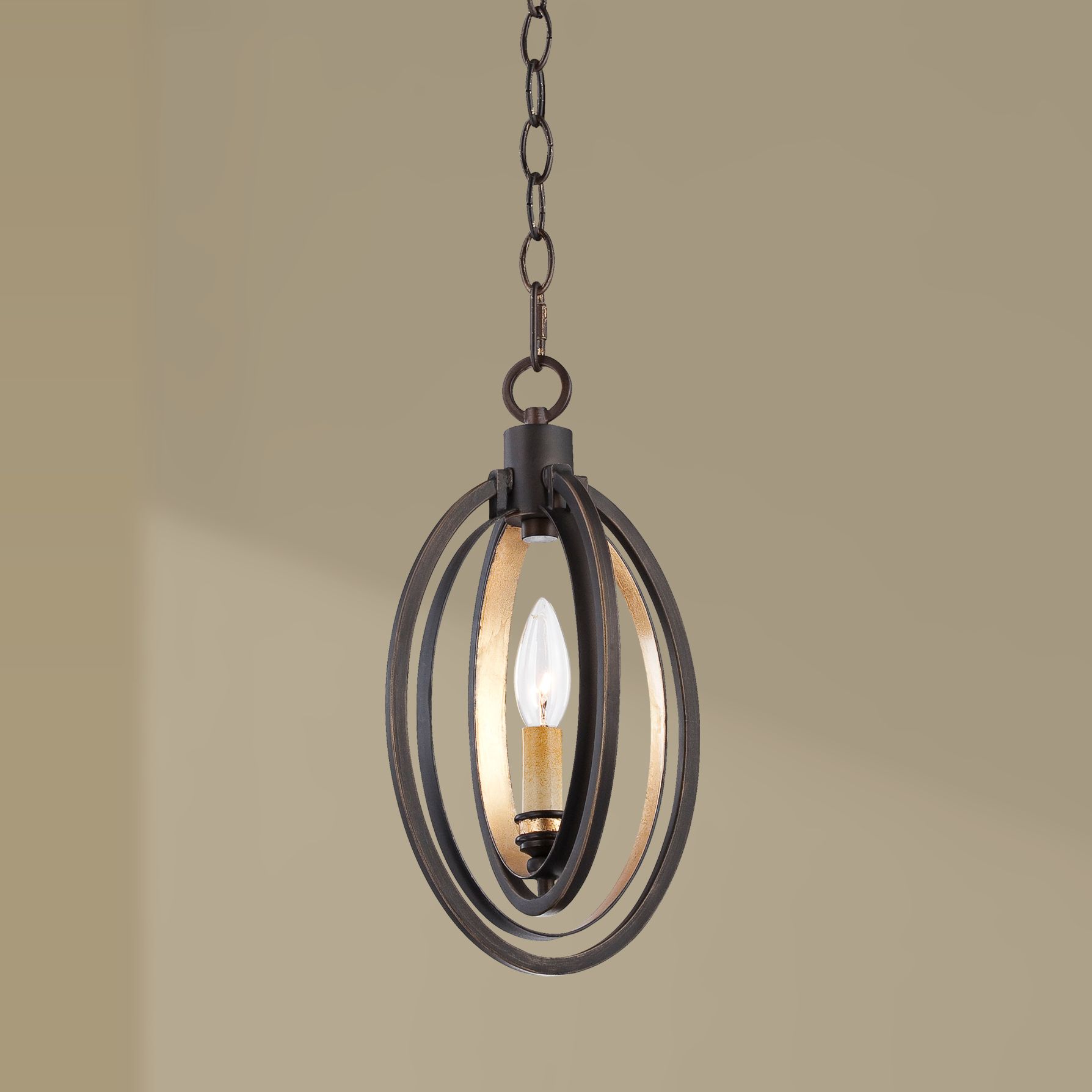 Eurofase Infinity 7" Wide Bronze and Gold Pendant