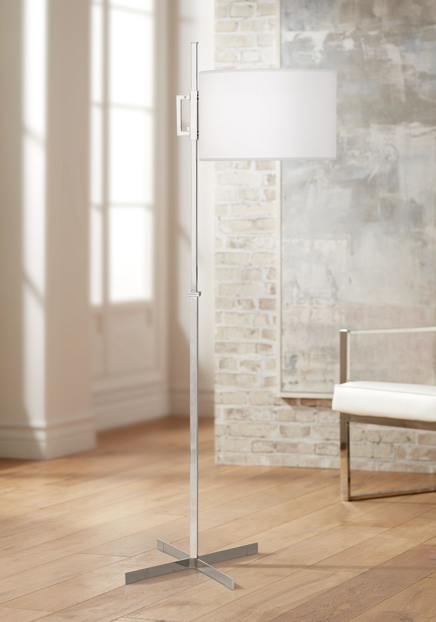 Robert Abbey Max Polished Nickel Modern Floor Lamp