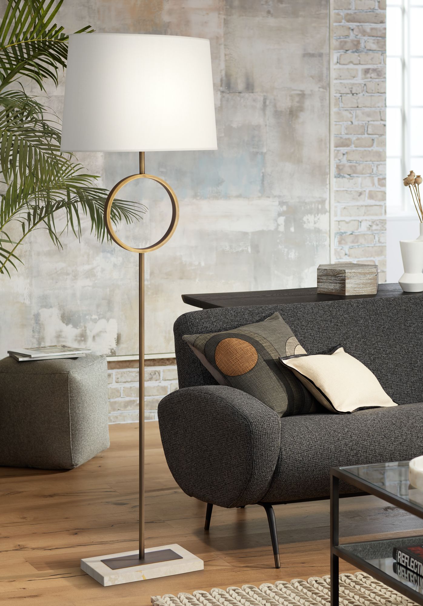 Robert Abbey 68 1/2" High Logan Aged Brass Floor Lamp