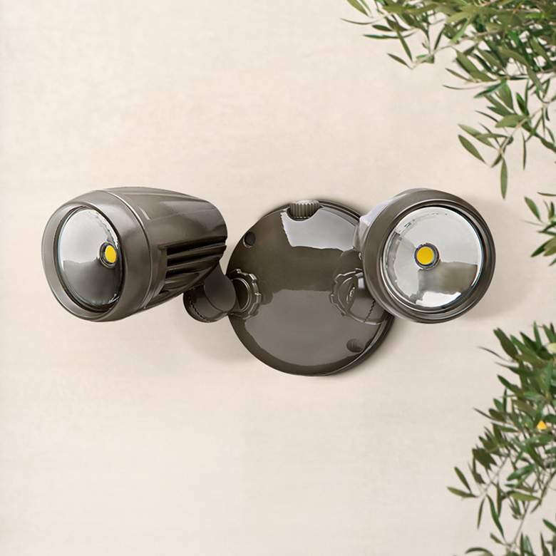 Brookdale 2-Light Dusk to Dawn LED Security Light in Bronze