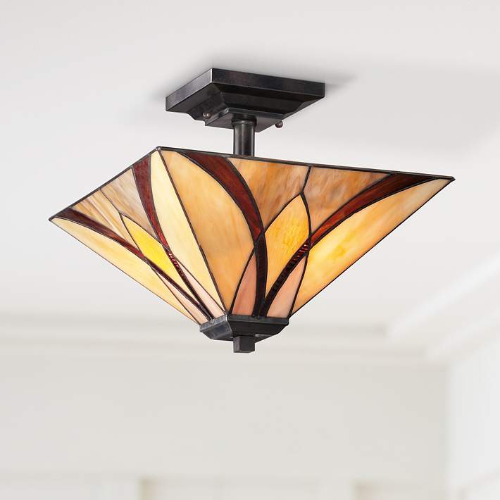 Quoizel Asheville 14 Wide Valiant Bronze Ceiling Light