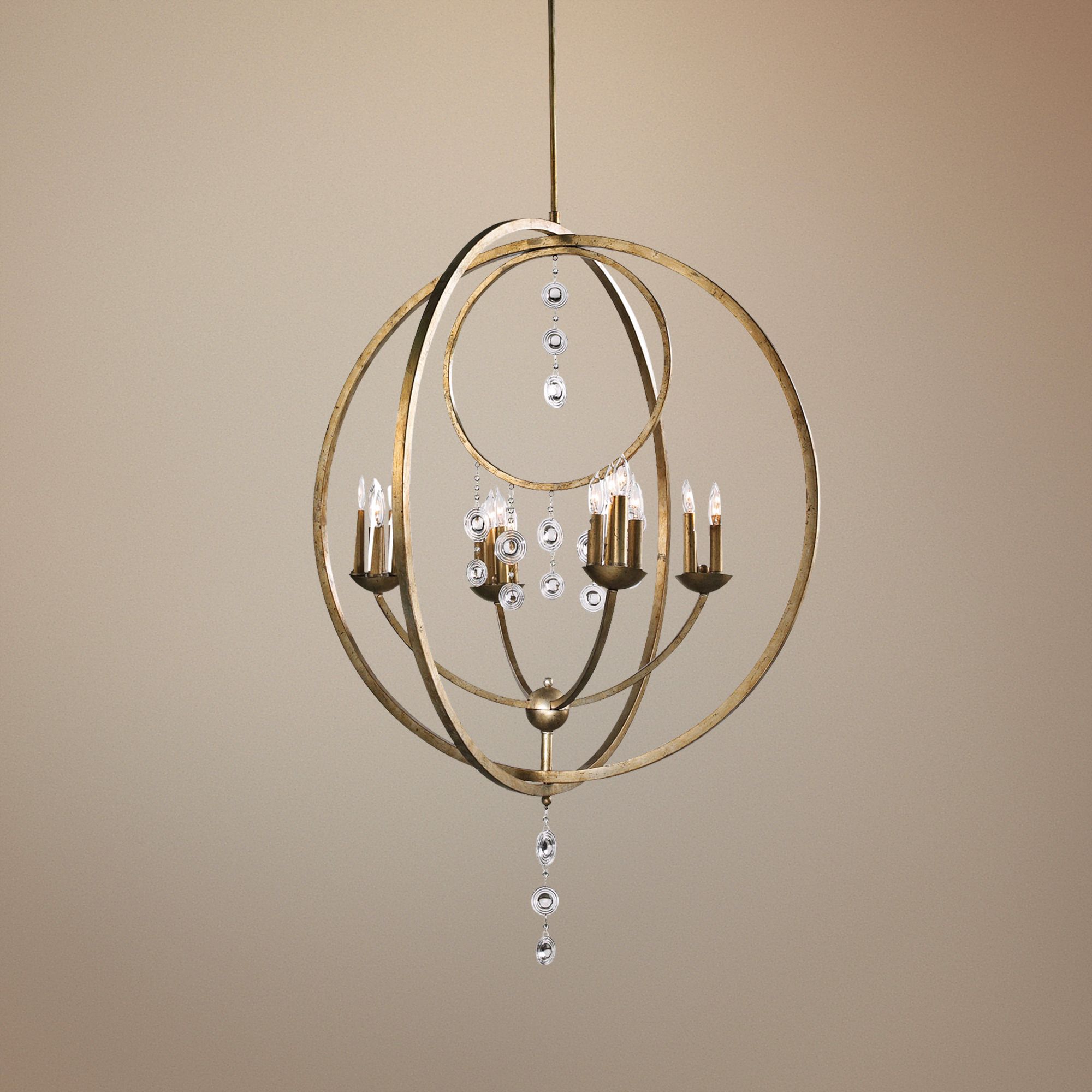 Emelia 36" Wide Silver Leaf Pendant