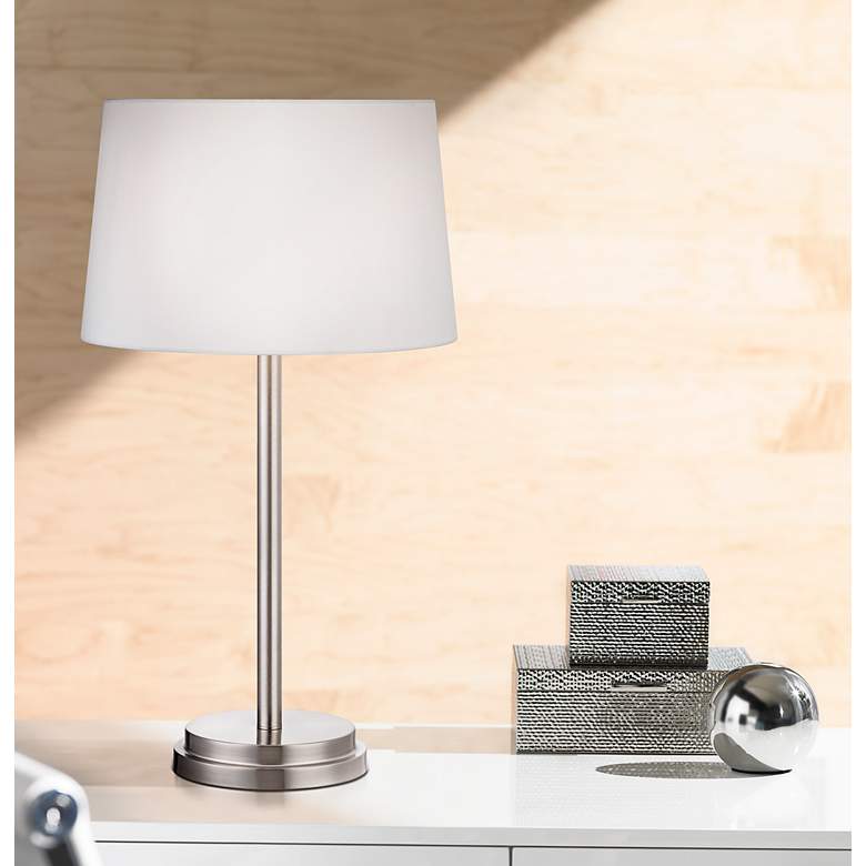 Elroy Modern 27&quot; High Brushed Nickel Table Lamp