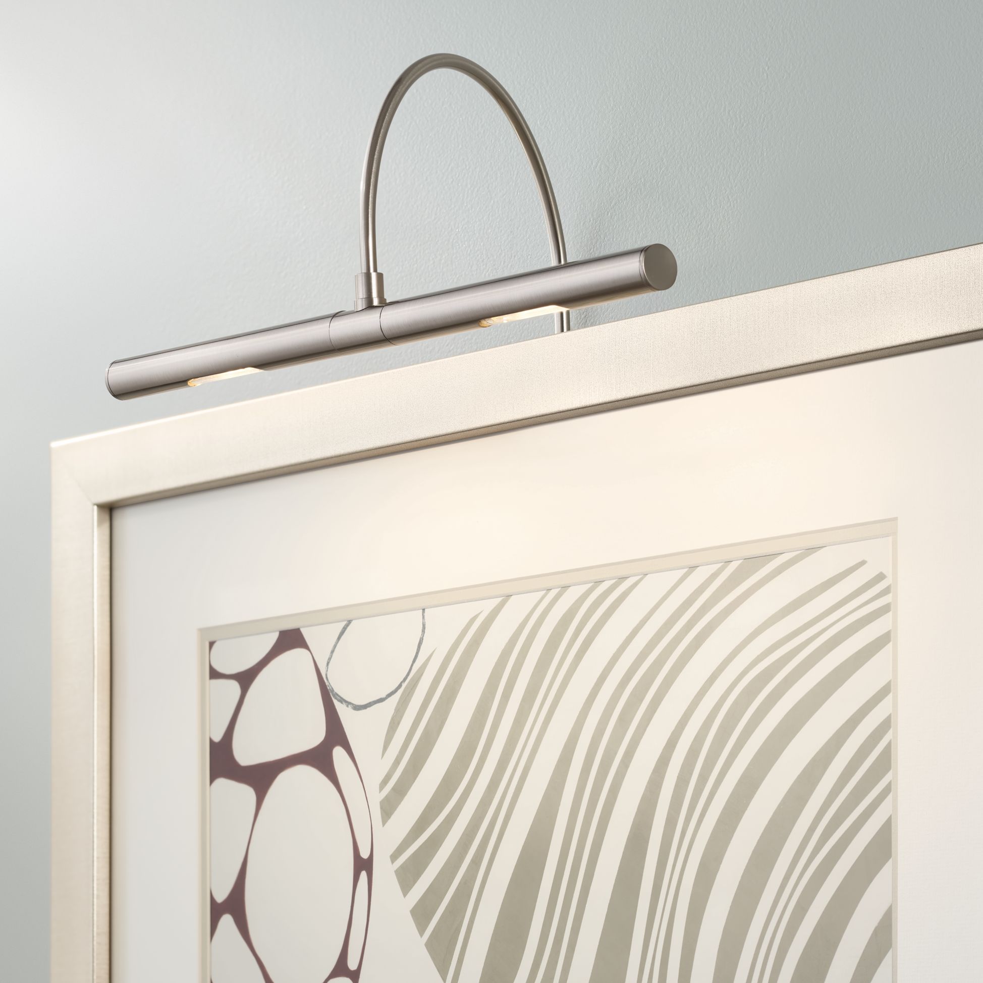 Advent Profile 16" Wide LED Satin Nickel Plug-In Picture Light