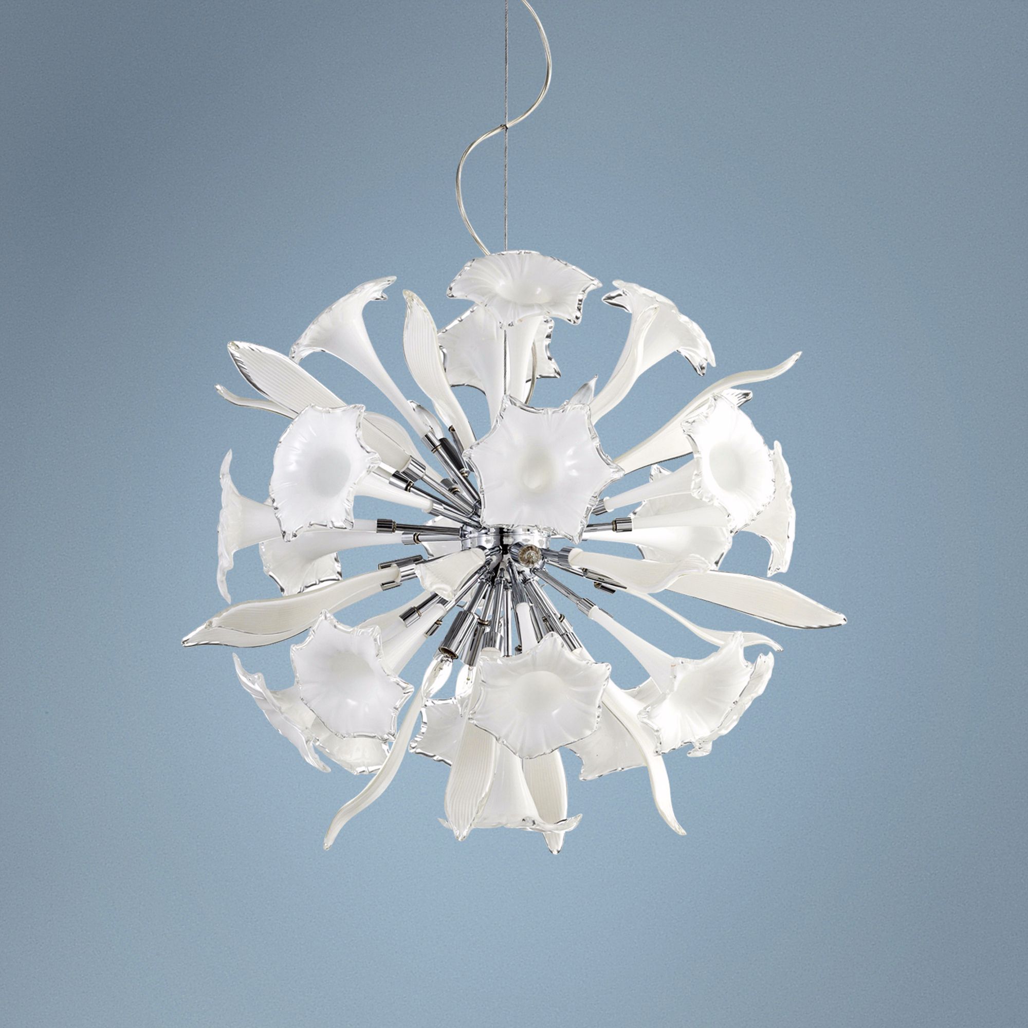 Remy 33" Wide White Glass Pendant Light
