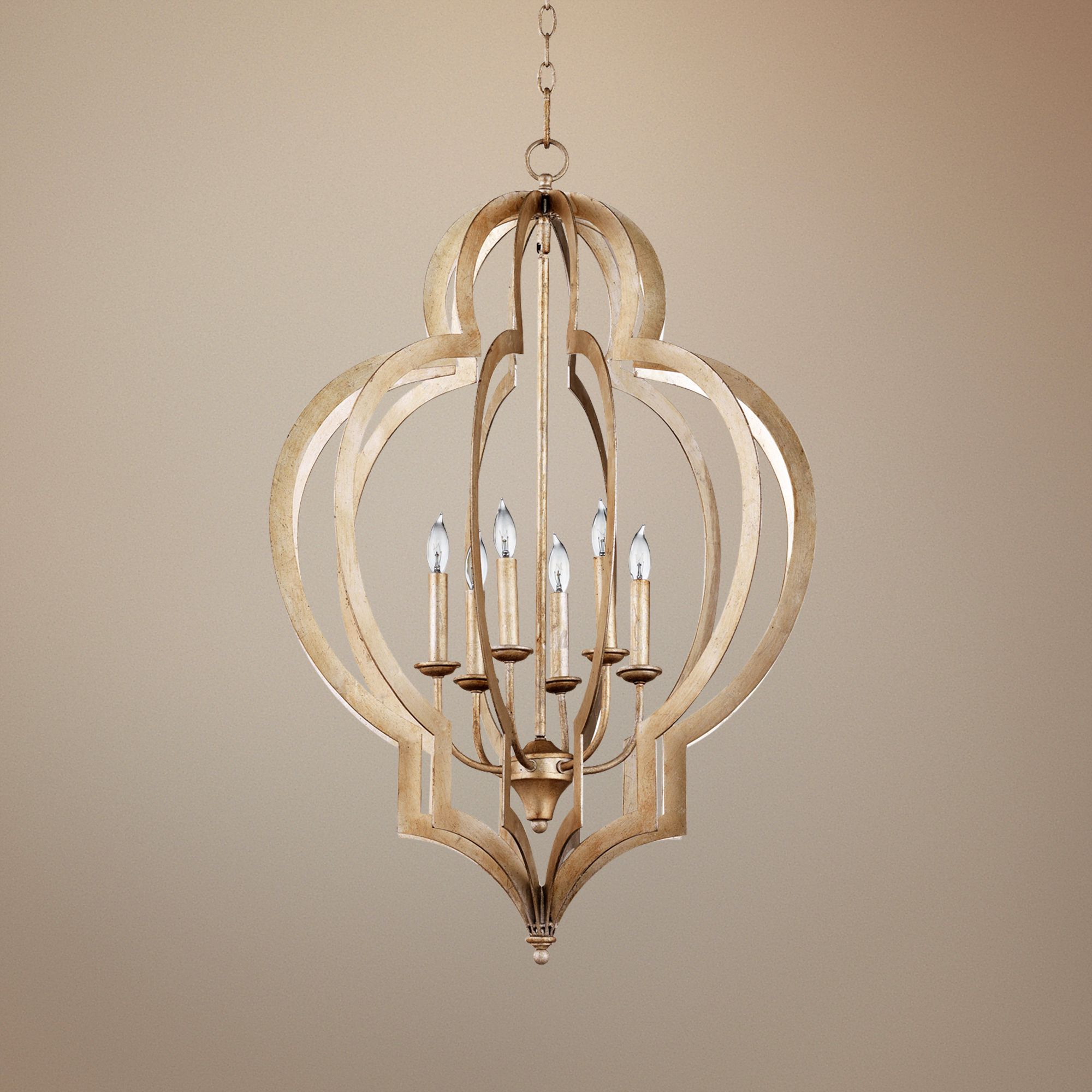 Vertigo 24" Wide Silver Leaf Chandelier