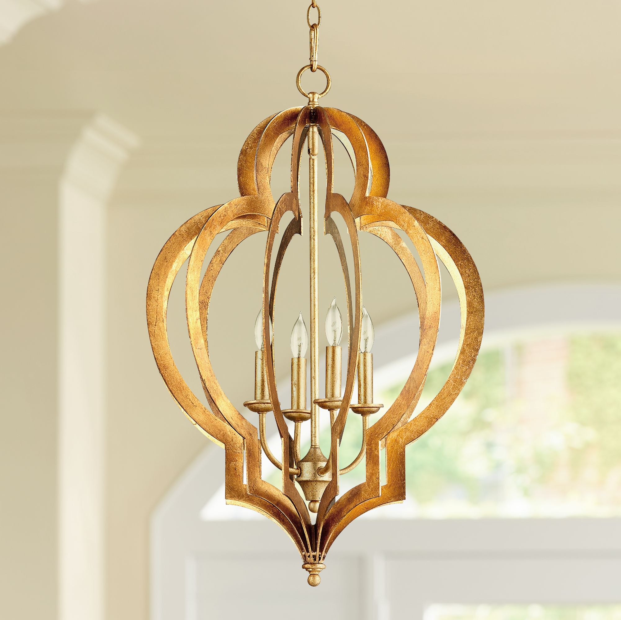 Vertigo 19" Wide Gold Leaf Chandelier