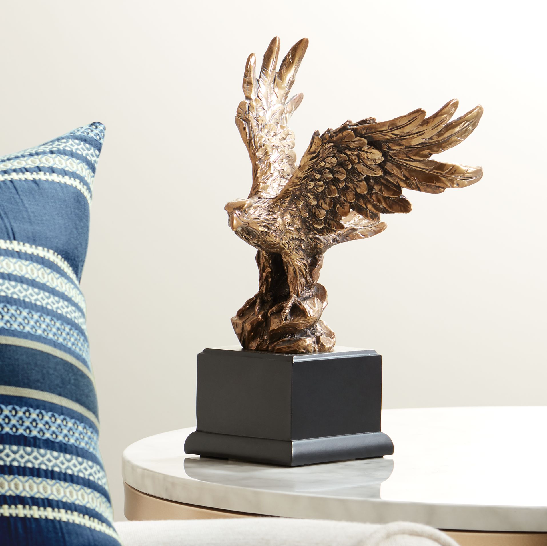 Perched American Eagle 11 1/2" High Table Sculpture