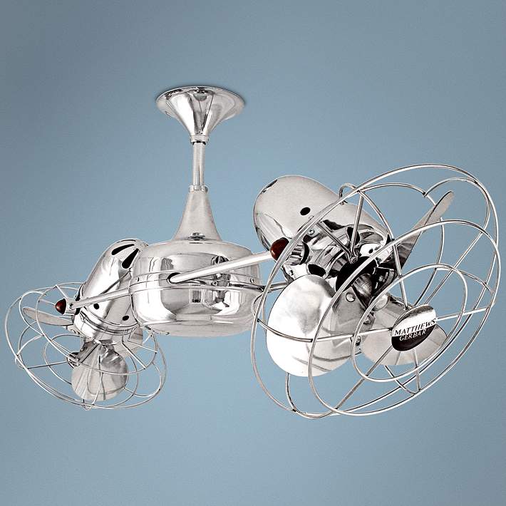 39 Matthews Duplo Dinamico Chrome Dual Head Ceiling Fan
