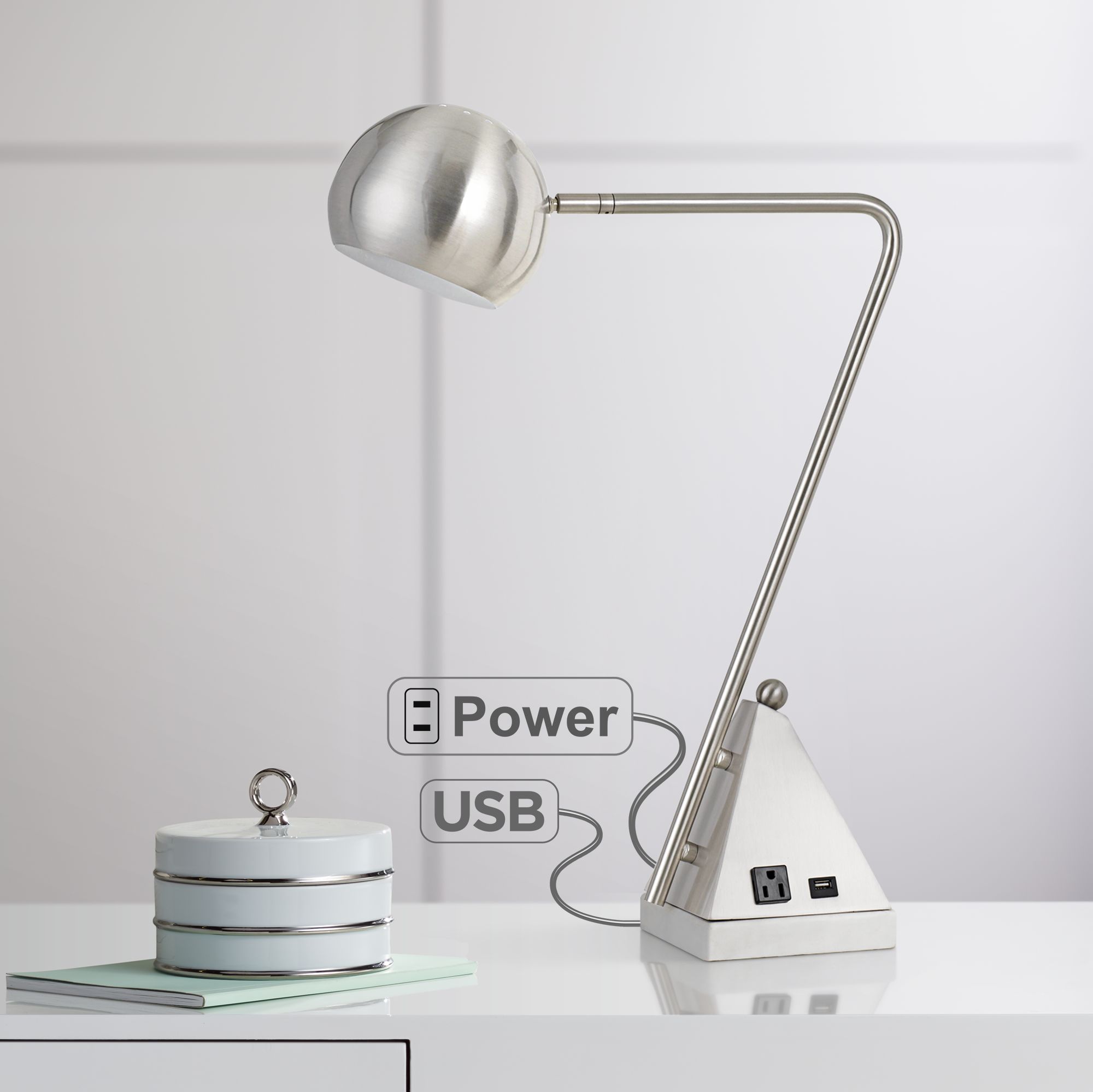 steel desk lamp