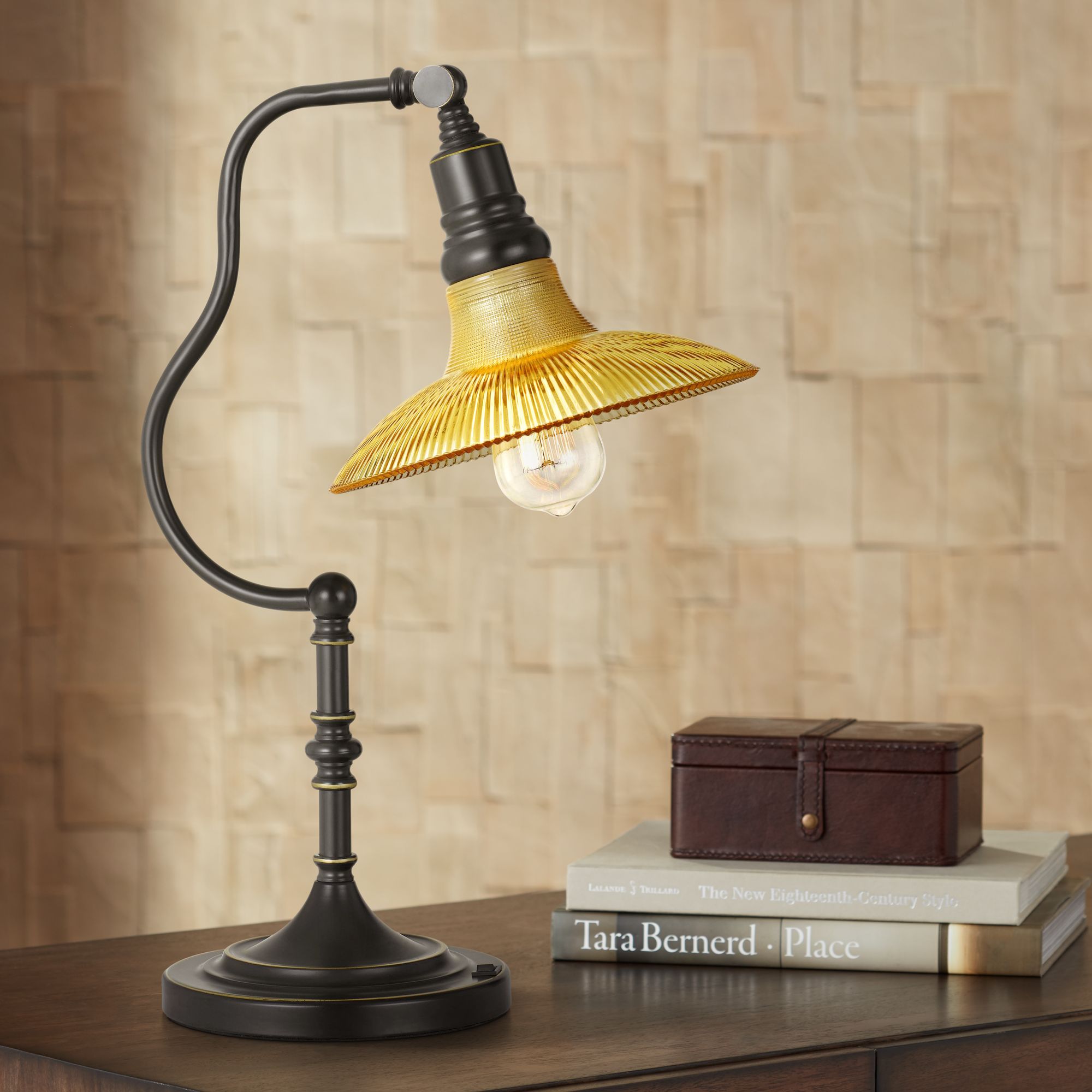 Waynoka Dark Bronze Metal Desk Lamp
