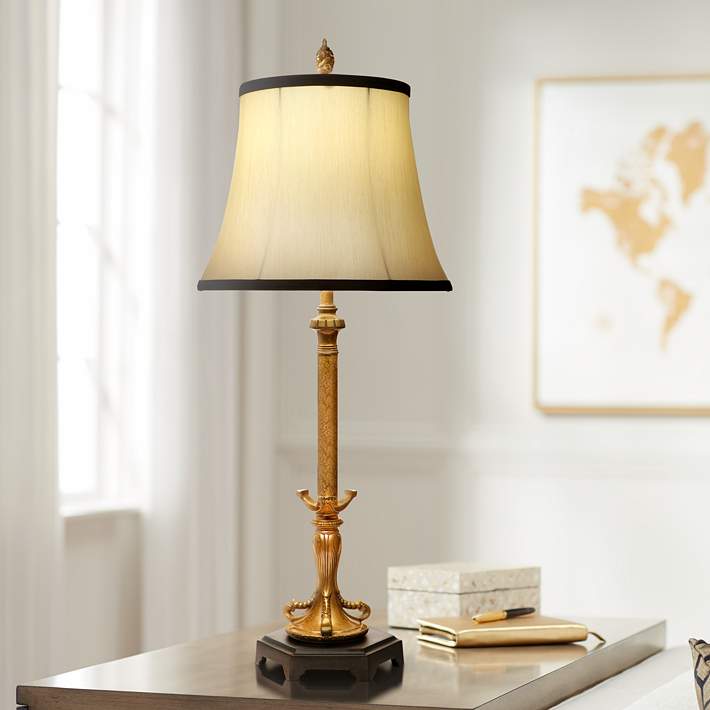 Stiffel Hopkins French Gold And Matte Black Table Lamp 40g99