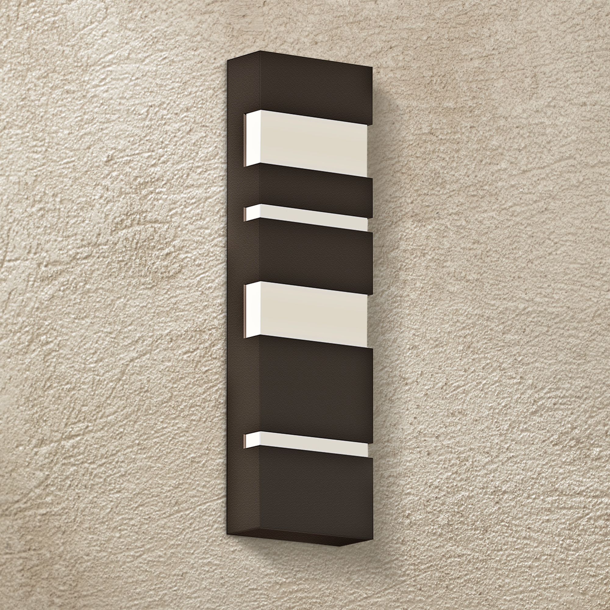 Jazz Notes 21" High Textured Bronze LED Outdoor Wall Light