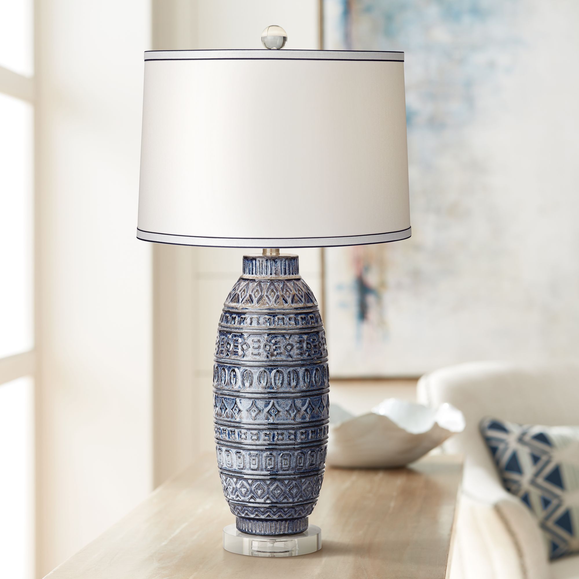 Cullen Blue Ceramic Table Lamp – Elegant Home Lighting Accent