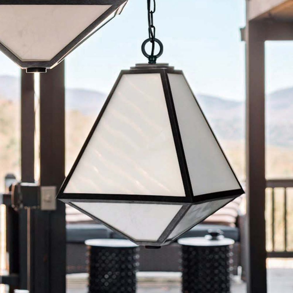 Glacier 14" Wide Black Charcoal Indoor-Outdoor Pendant Light