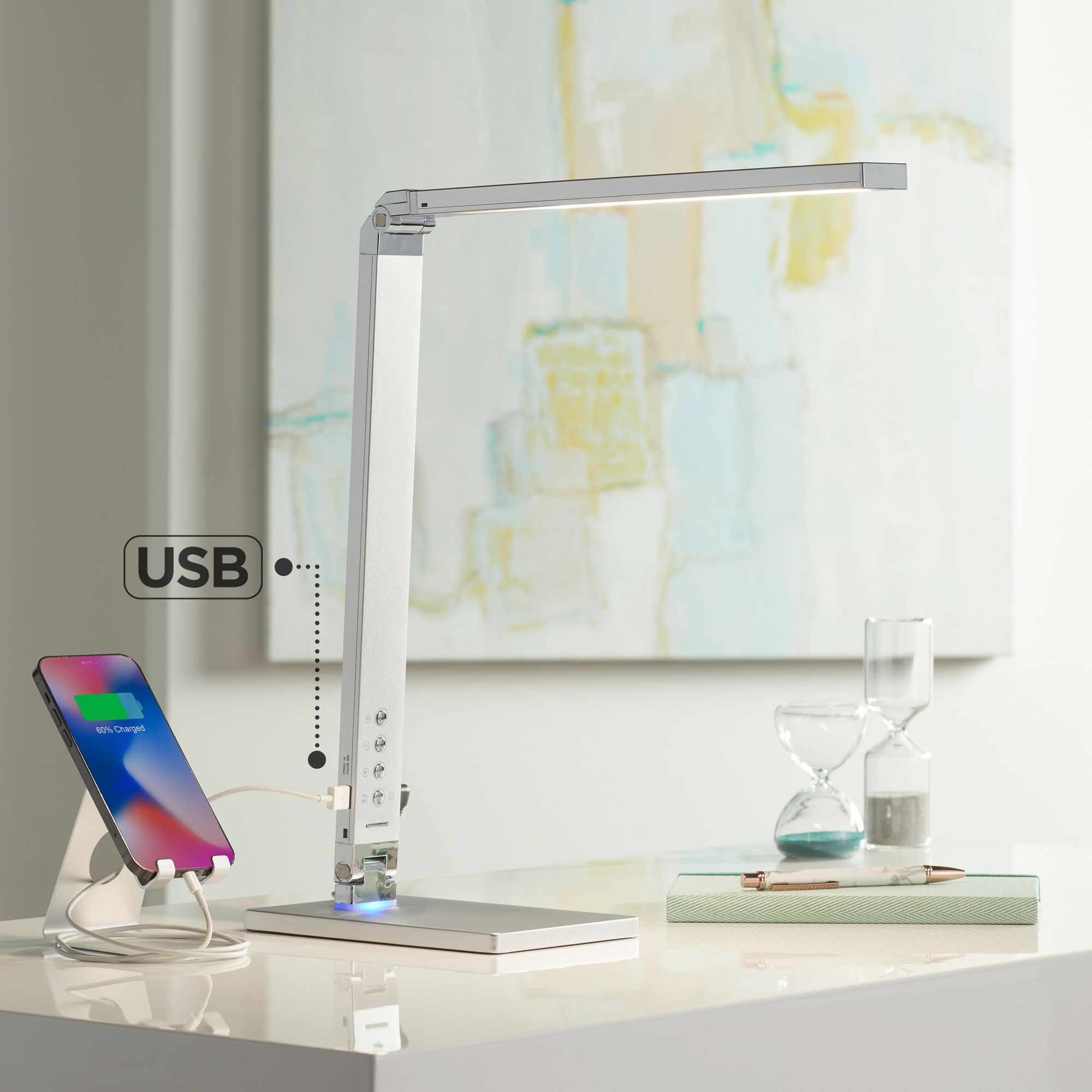 led table lamp with usb port