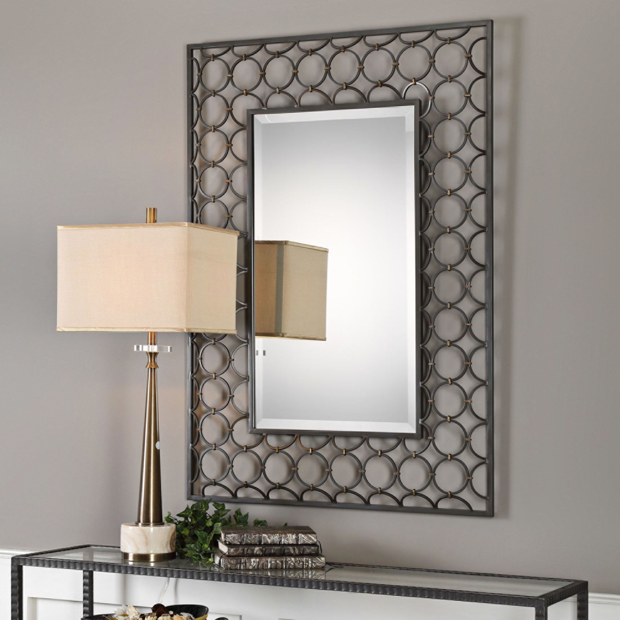 Uttermost Leveen Aged Charcoal 32 1/2x46 1/2 Wall Mirror