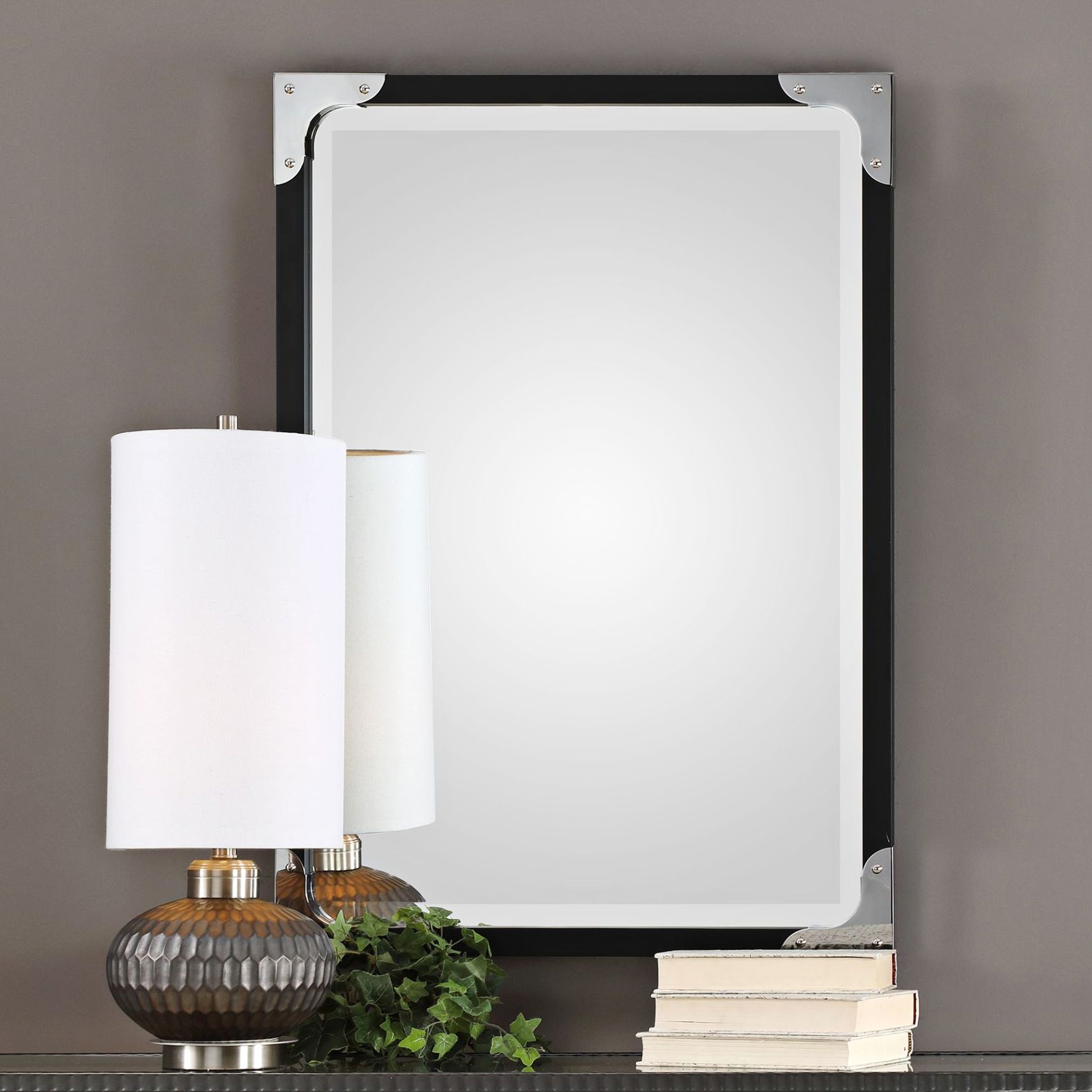 Uttermost Gilpin Black 26 3/4" x 38 Wall Mirror