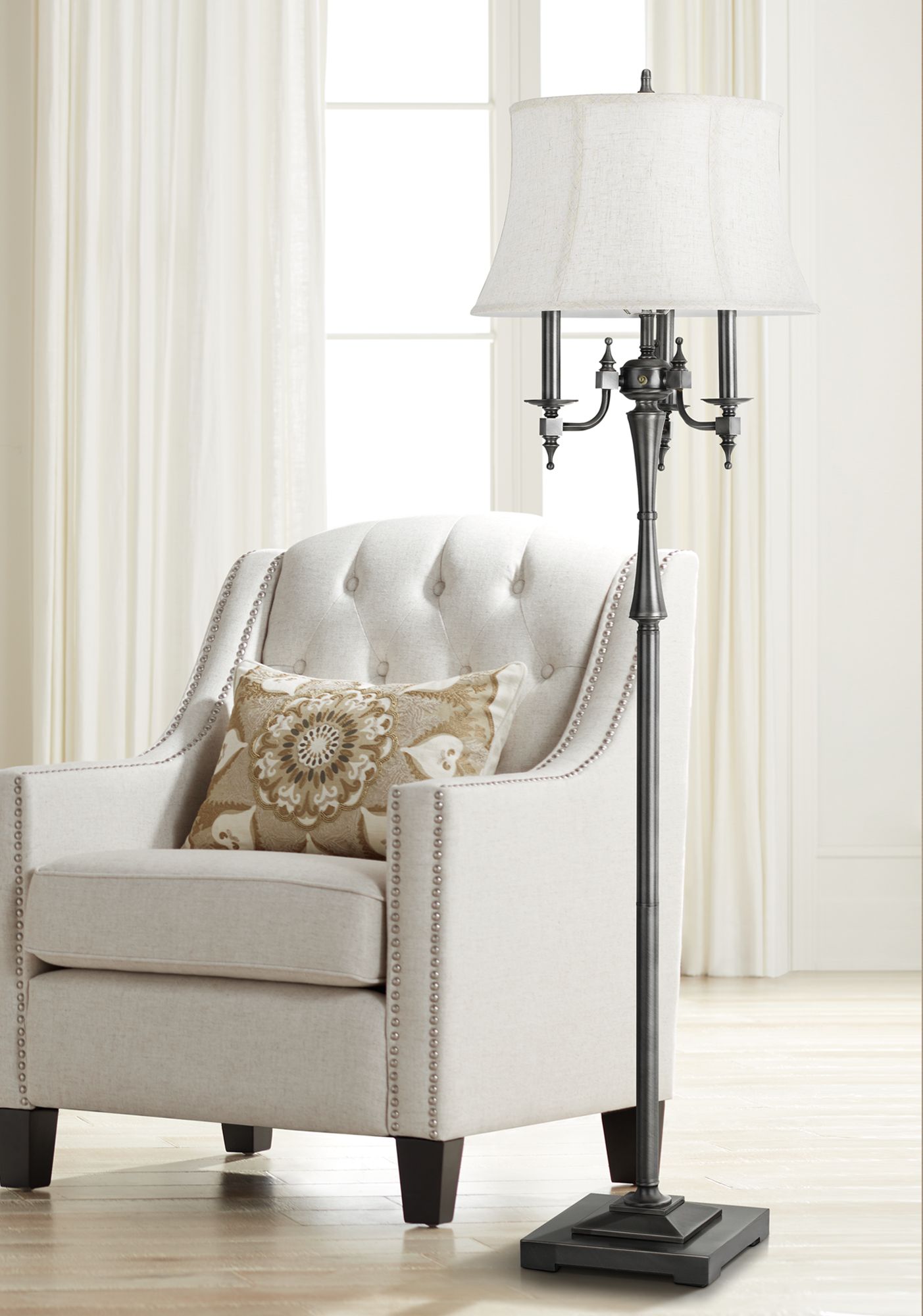 Madison Antiqued Silver 6-Way Floor Lamp