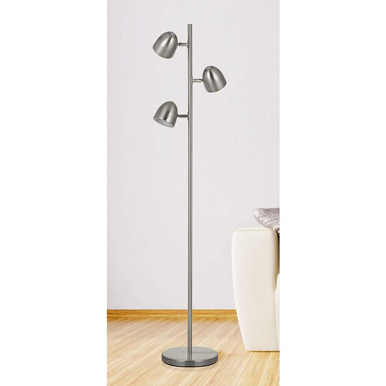 Larsen Brushed Steel 3-Light LED Tree Floor Lamp